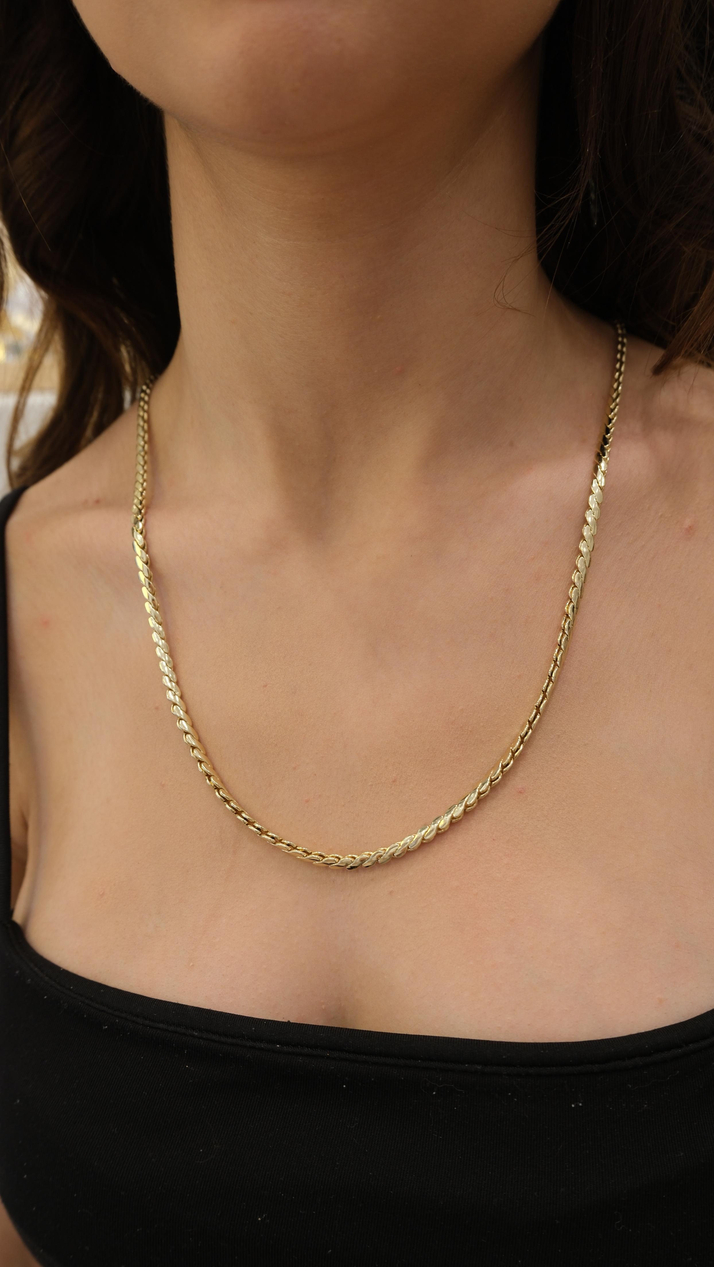 Gold 14k Yassı Arpa Kolye