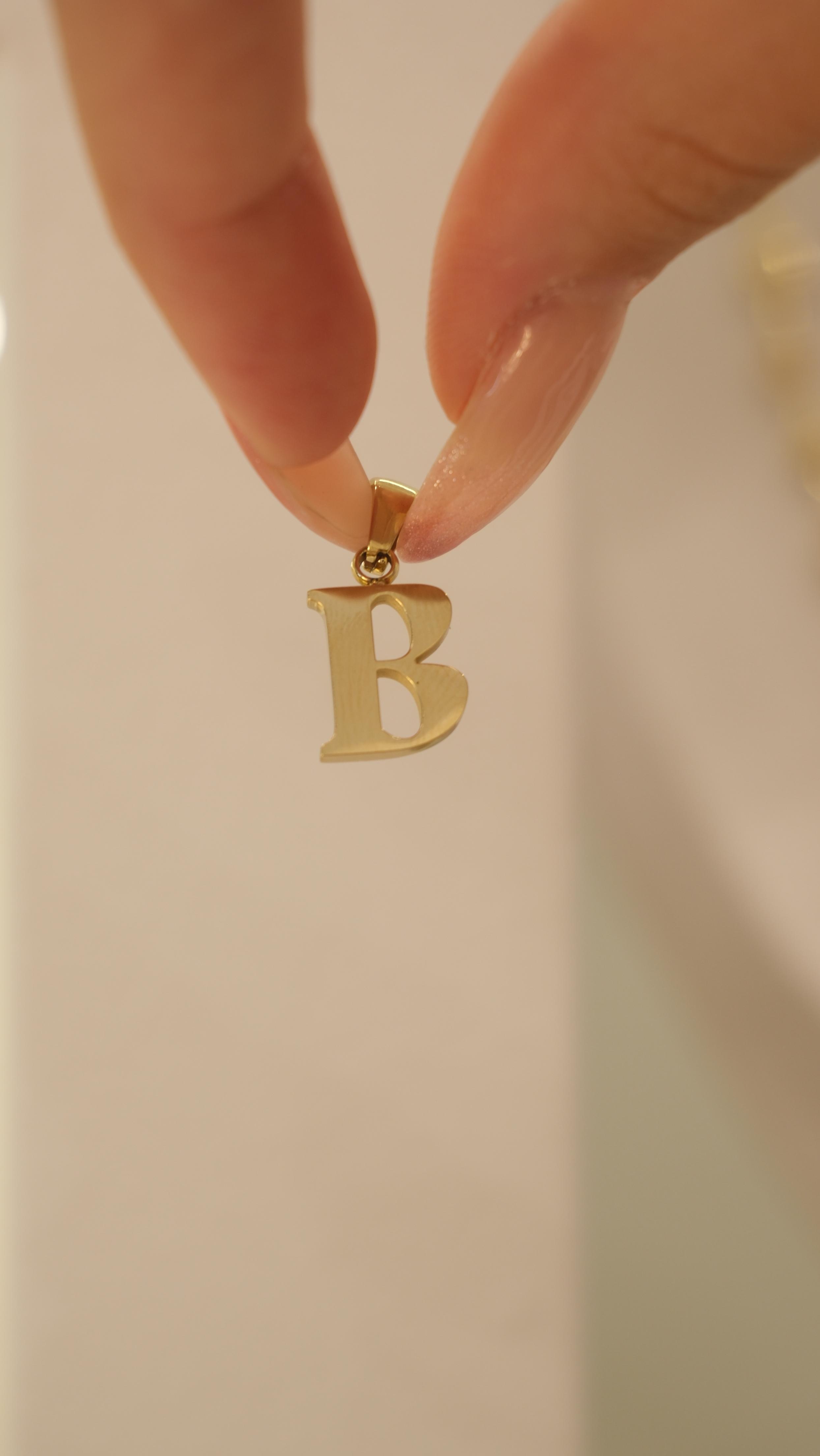 Gold 14K B Harf Kolye Ucu