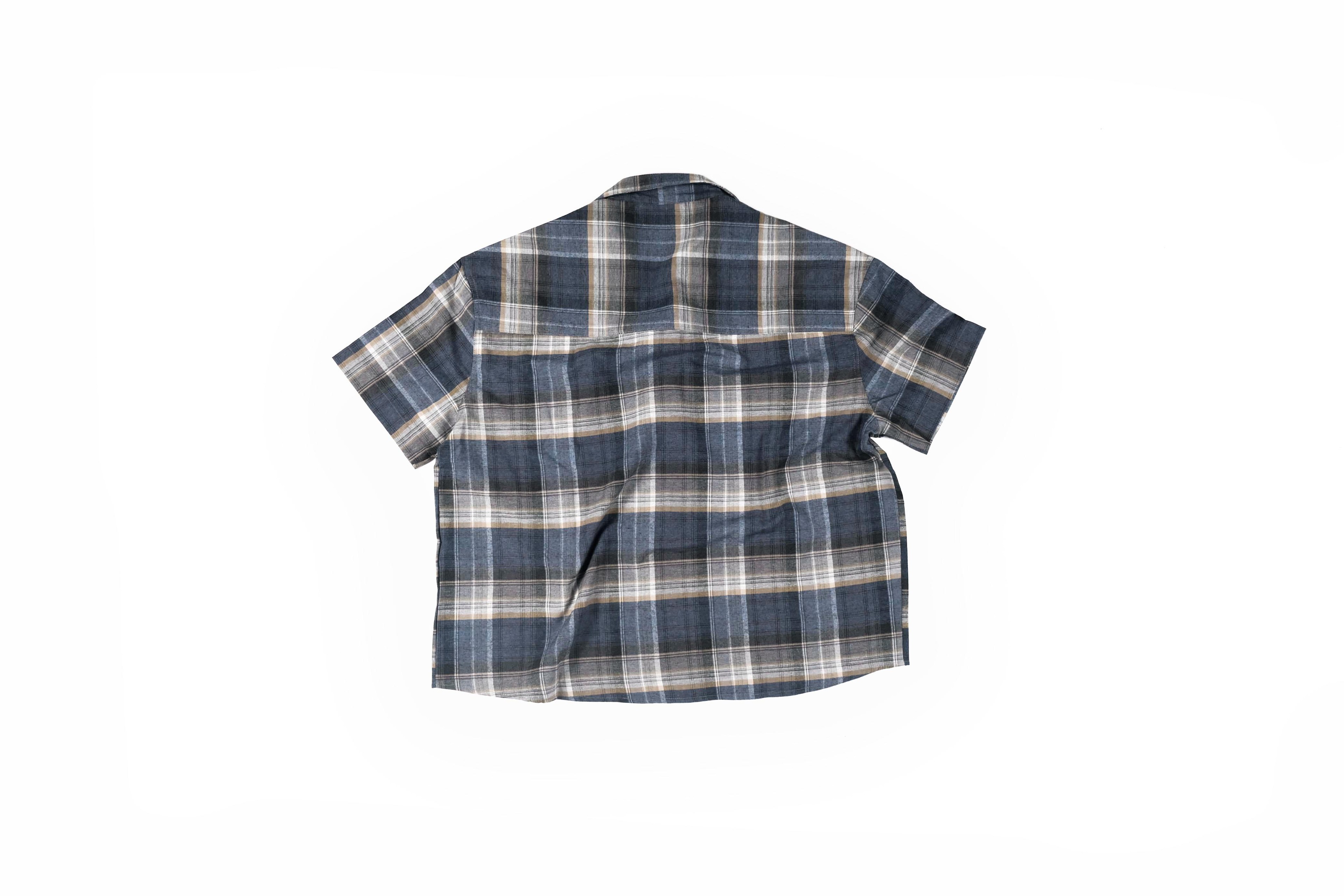 Short Sleeve Flannel Shirt Blue