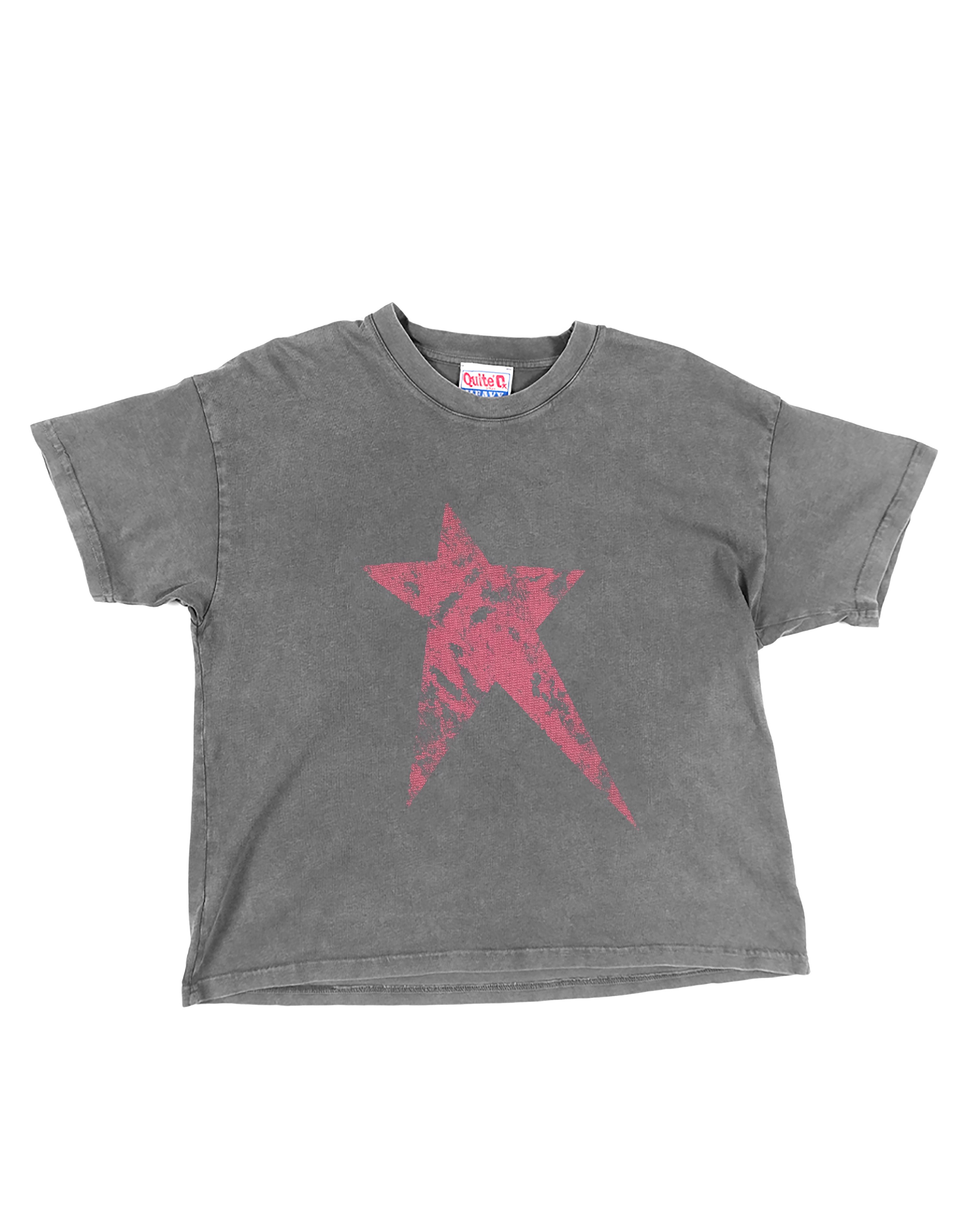 Grey Cropped Trauma Star Tee