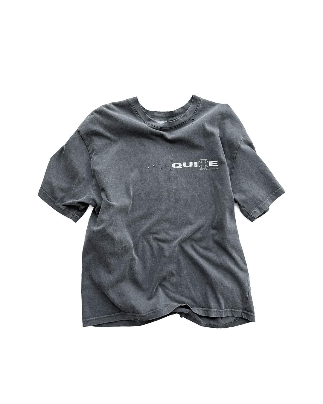 Grey Distressed Cross Tee
