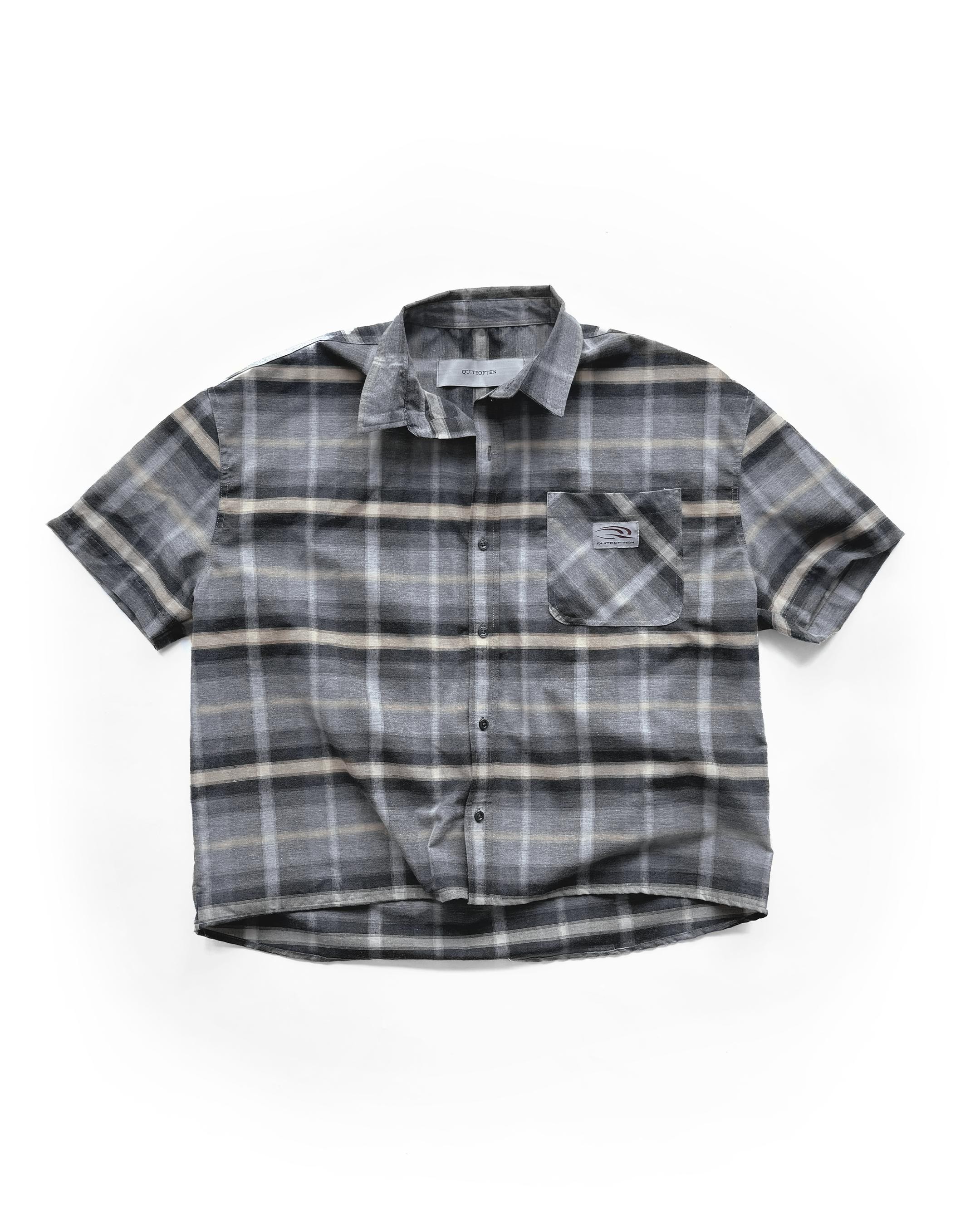Short Sleeve Flannel Shirt Grey