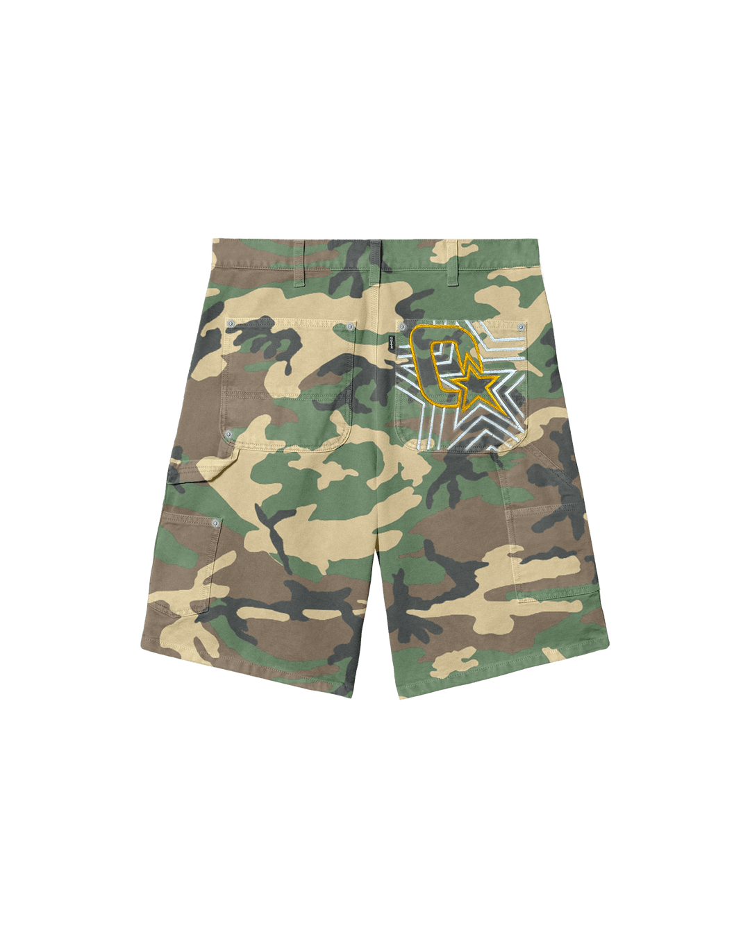 国内で当店のみ LCE - Camo Panelled Crackle Coated Shorts P-FERG Man: Shorts with pixel camo print | Diesel