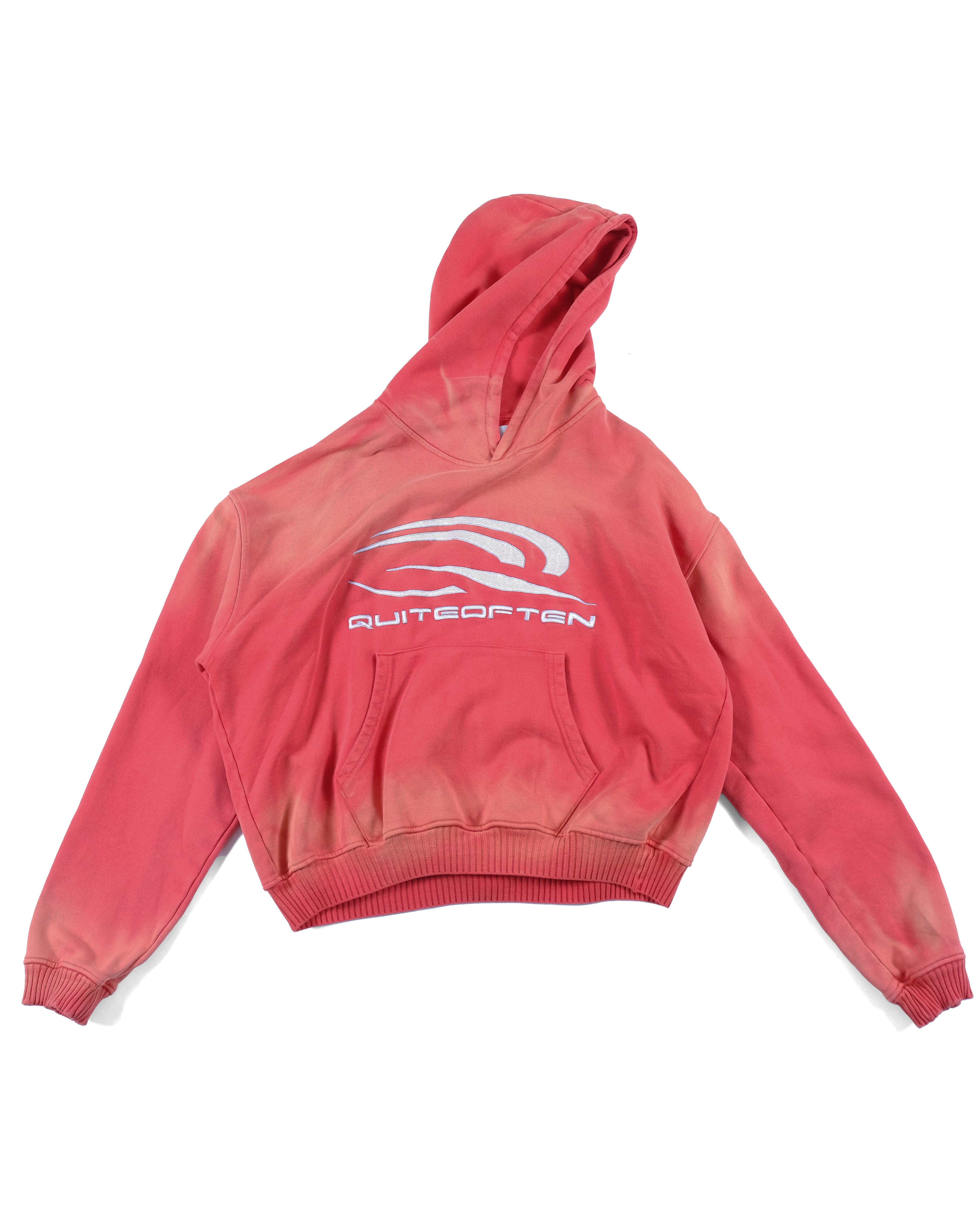 Red Faded Logo Hoodie