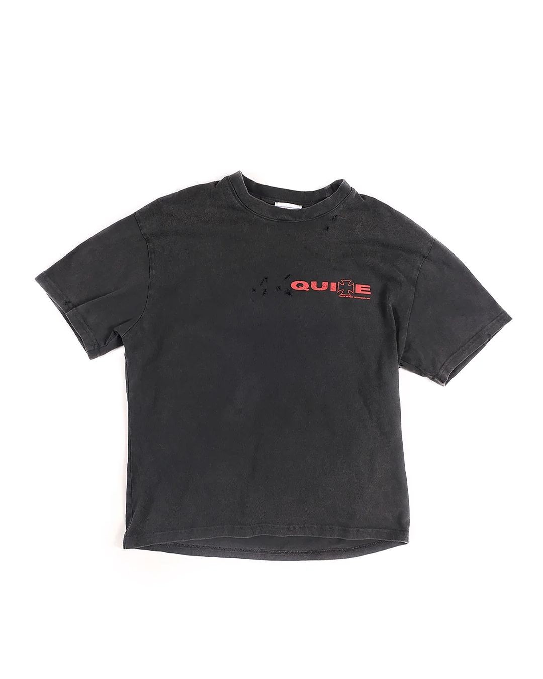 Black Distressed Cross Tee