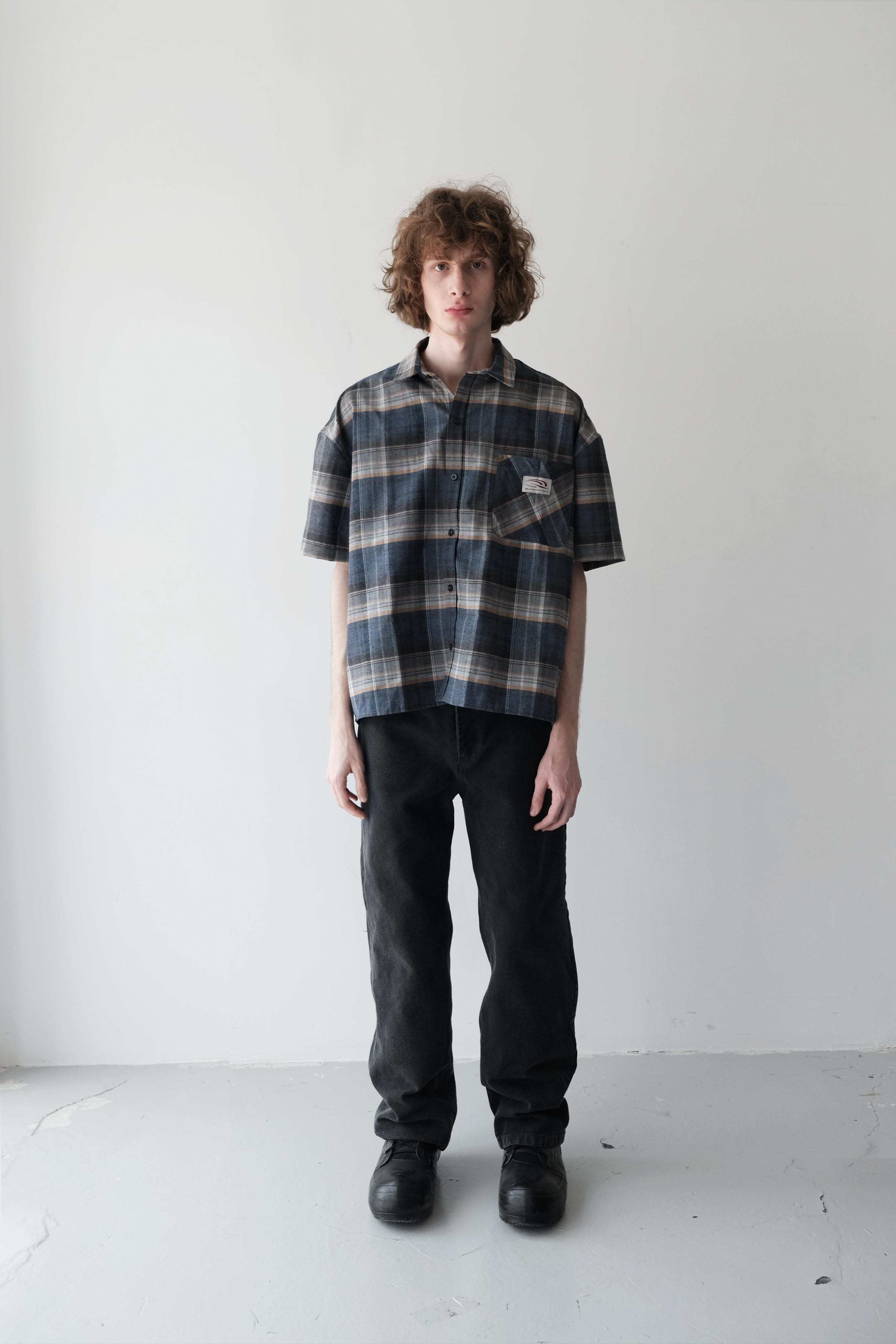 Short Sleeve Flannel Shirt Blue