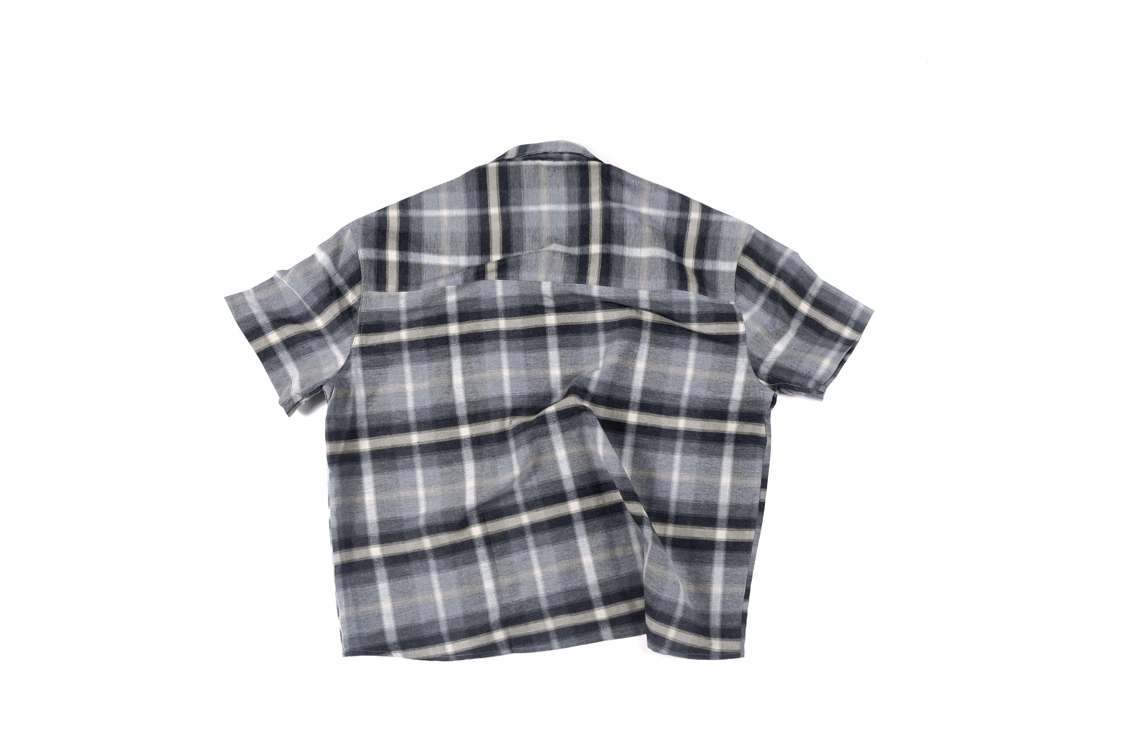 Short Sleeve Flannel Shirt Grey