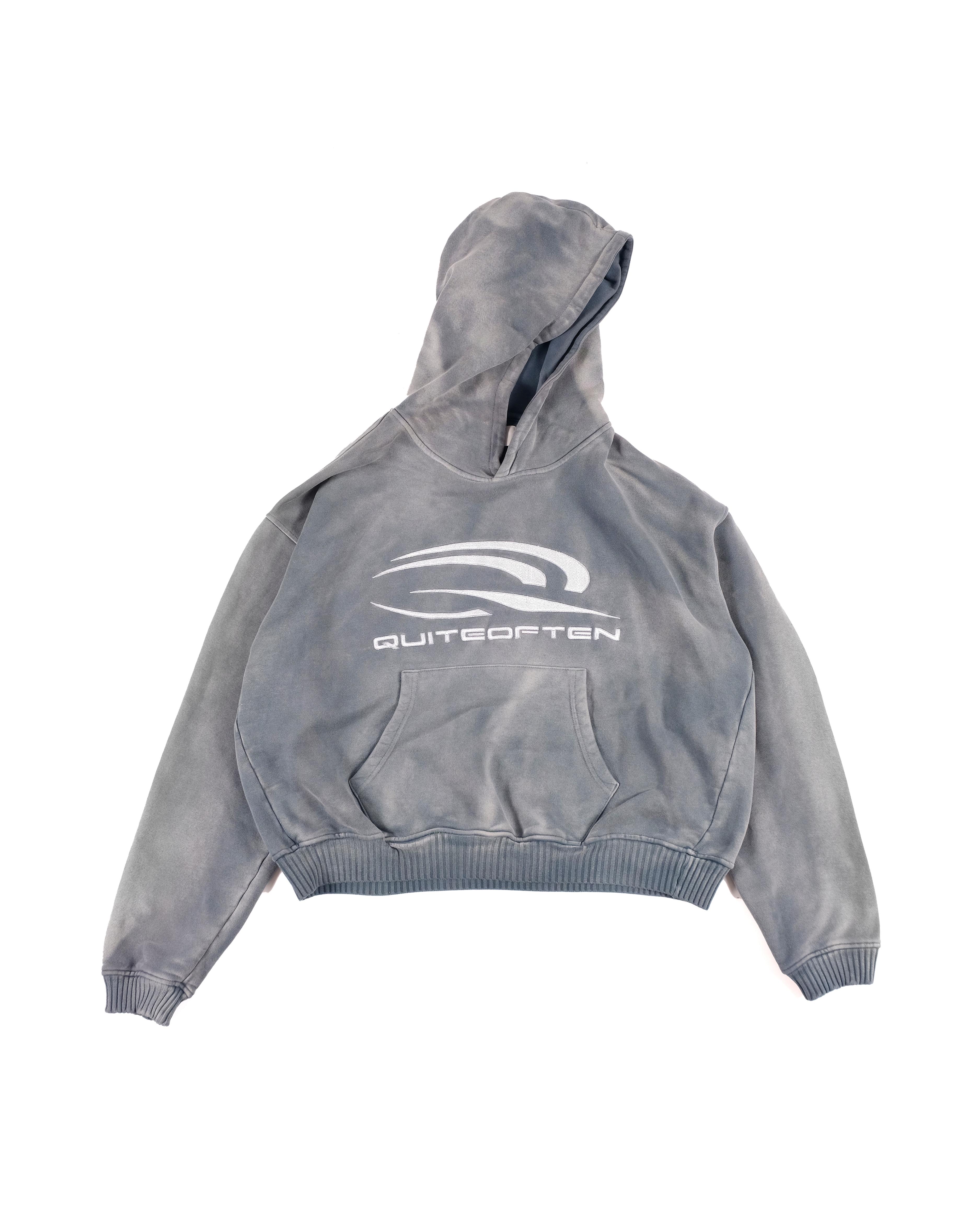 Grey Faded Logo Hoodie
