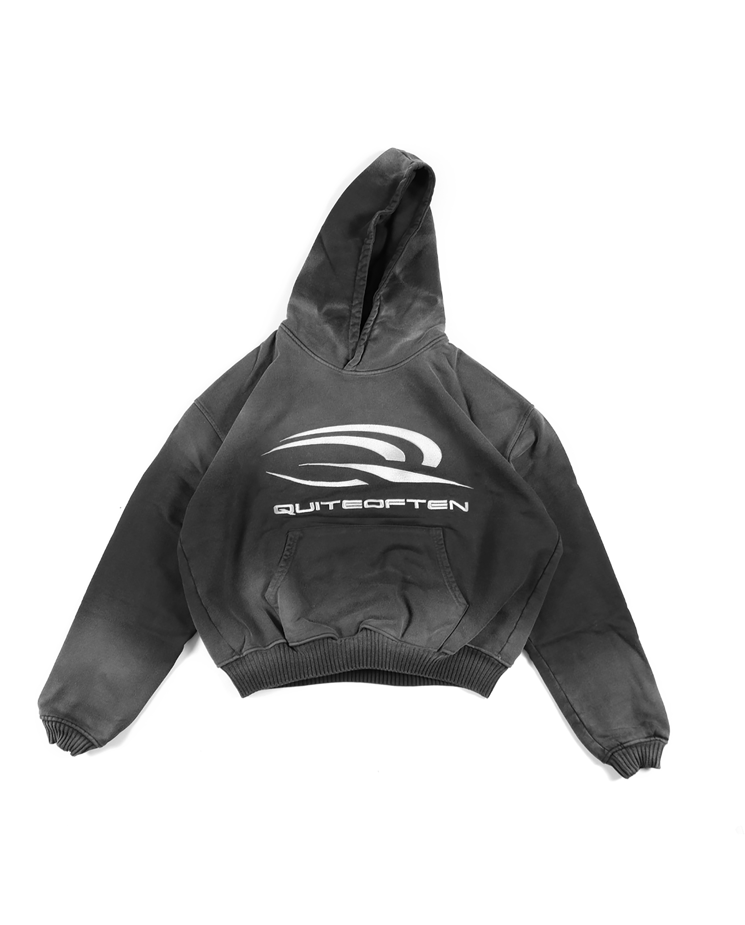 Black Faded Logo Hoodie
