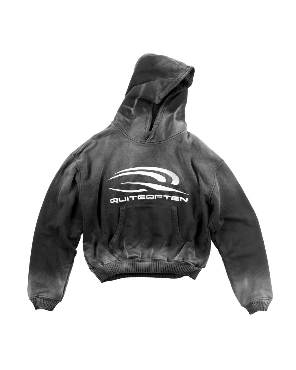 Black Faded Logo Hoodie