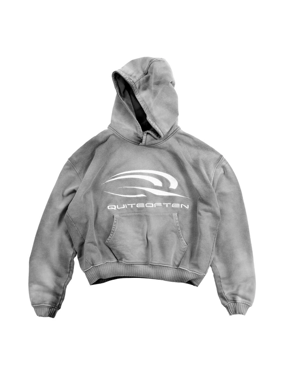 Grey Faded Logo Hoodie