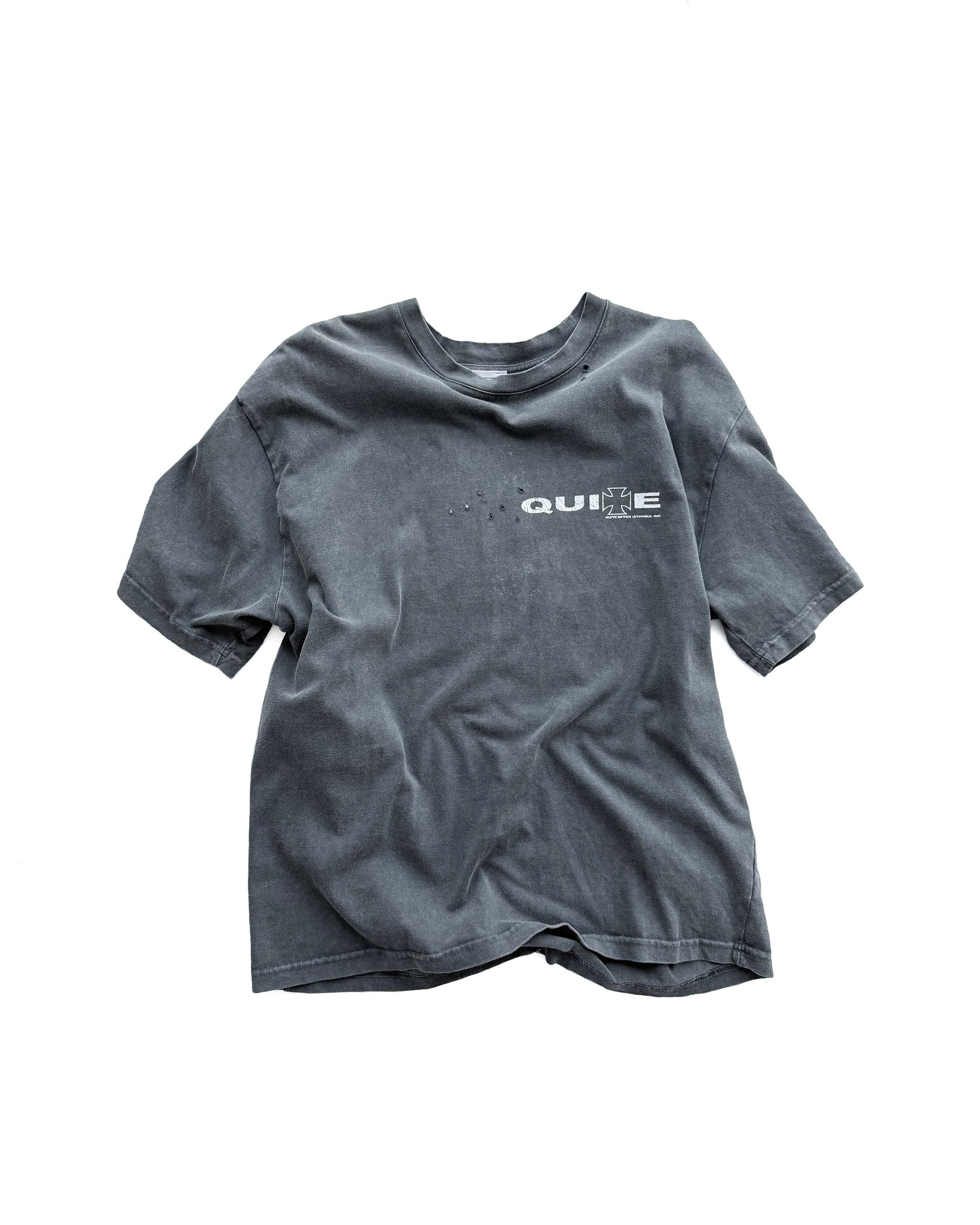 Grey Distressed Cross Tee