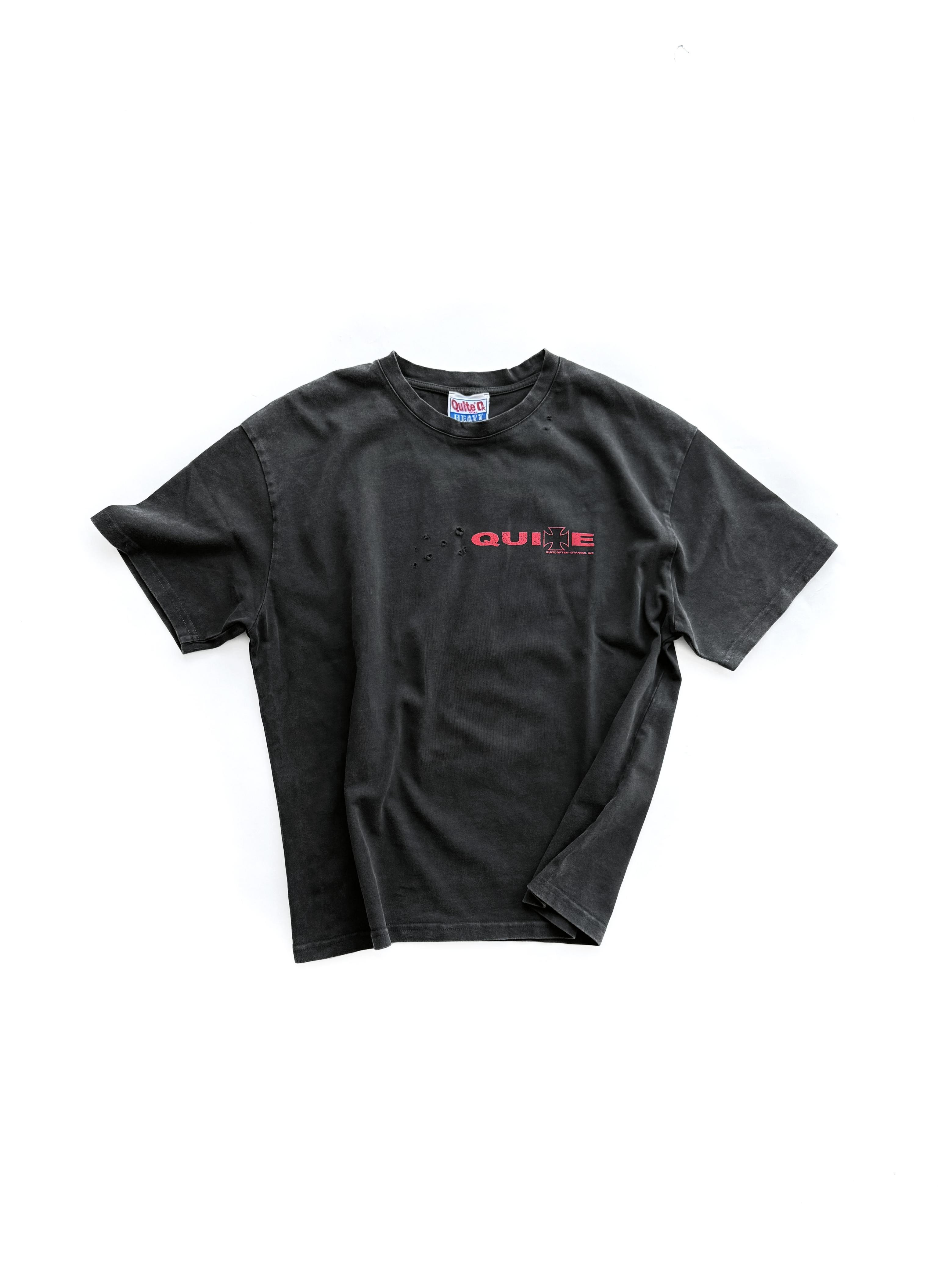 Black Distressed Cross Tee