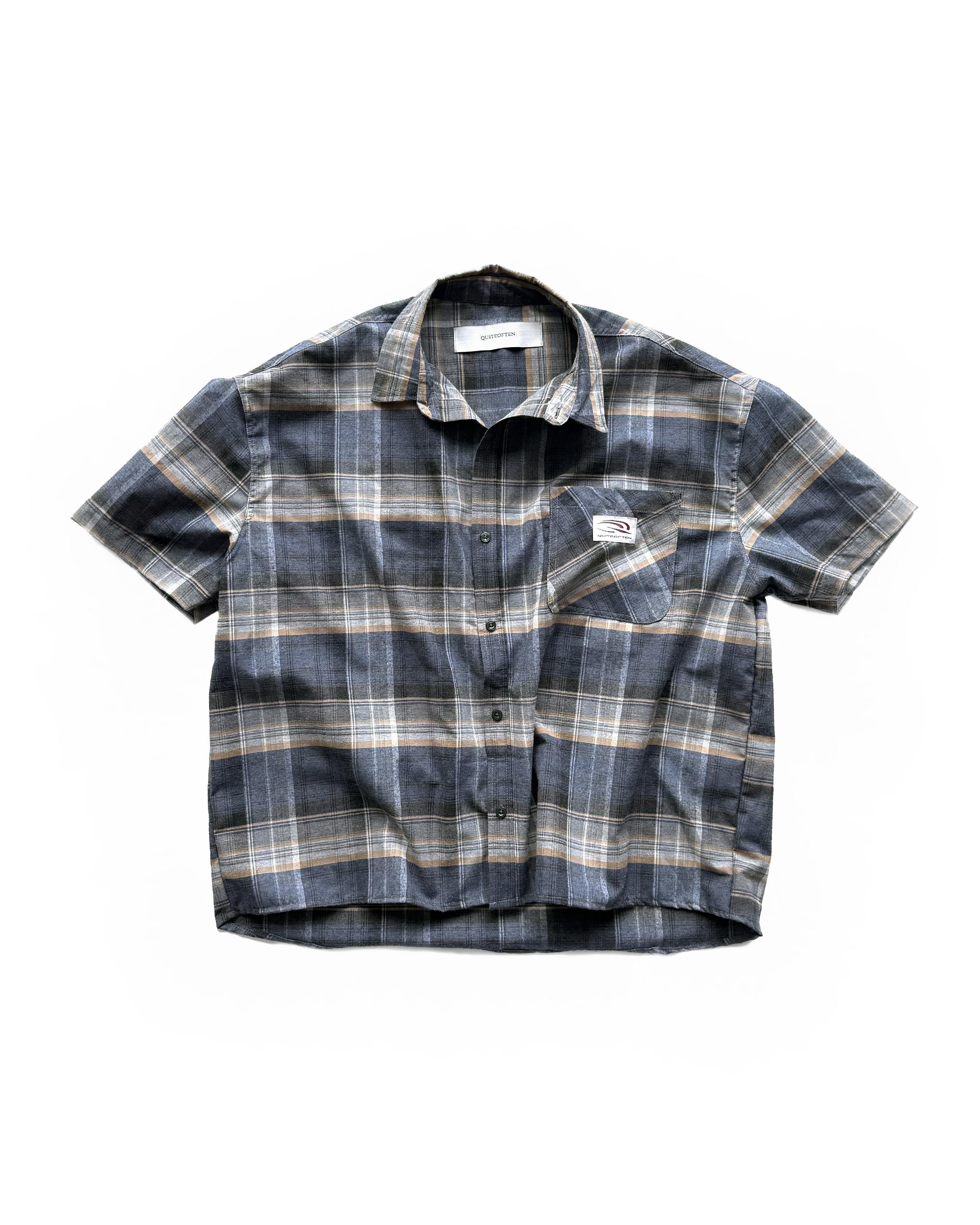Short Sleeve Flannel Shirt Blue