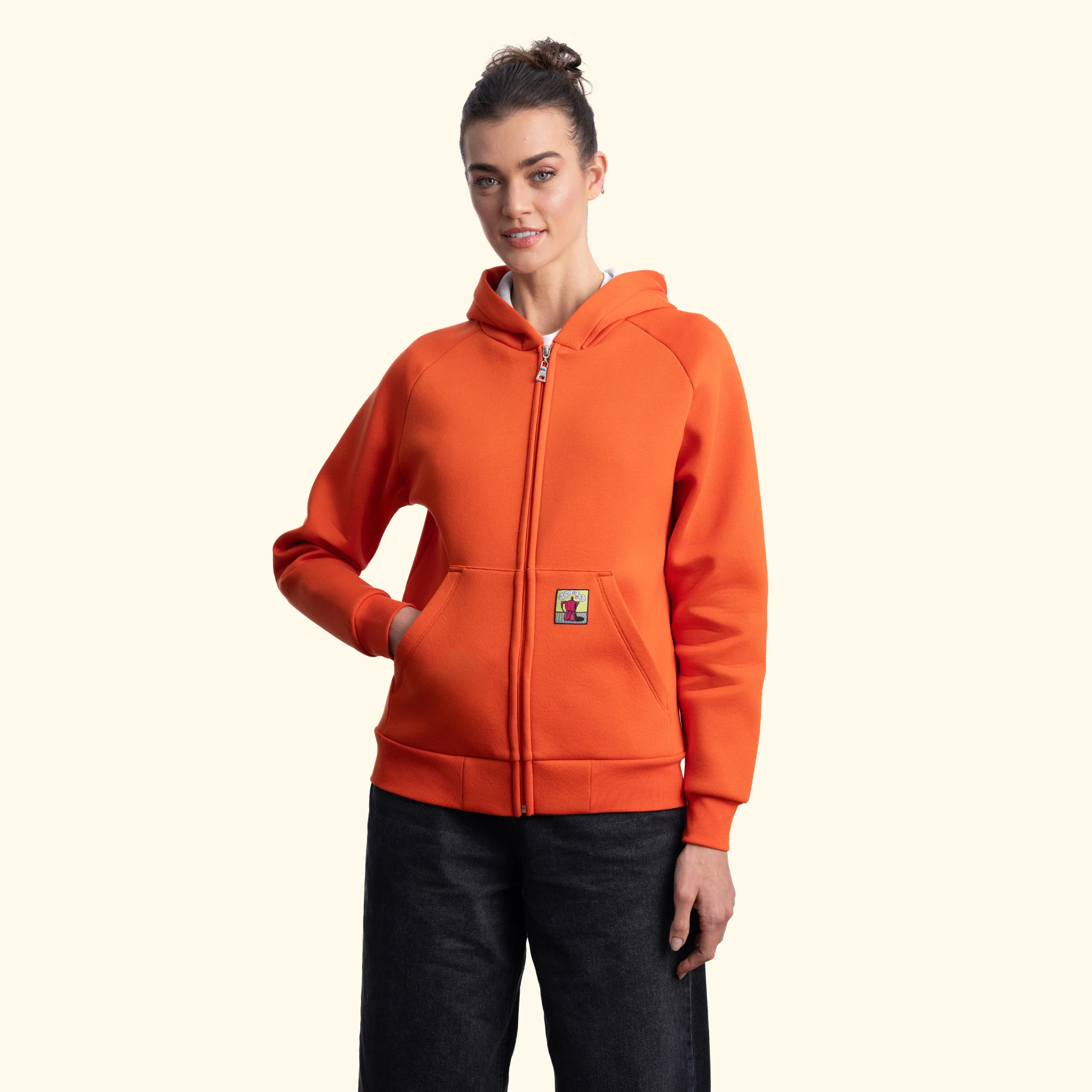 Flok Kapüşonlu Sweatshirt - Oranj
