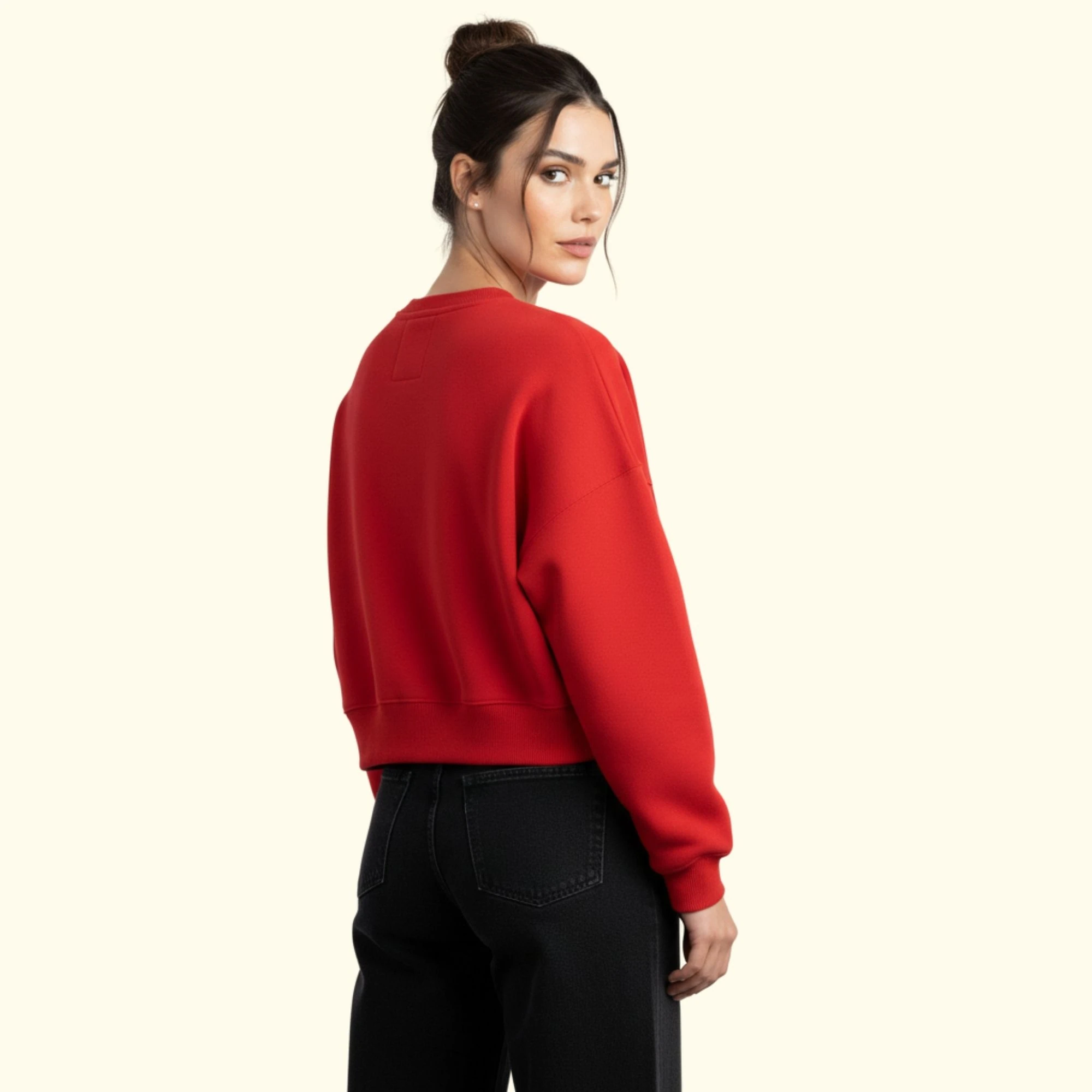 Love Club Crop Oversize Nakış Detaylı Sweatshirt