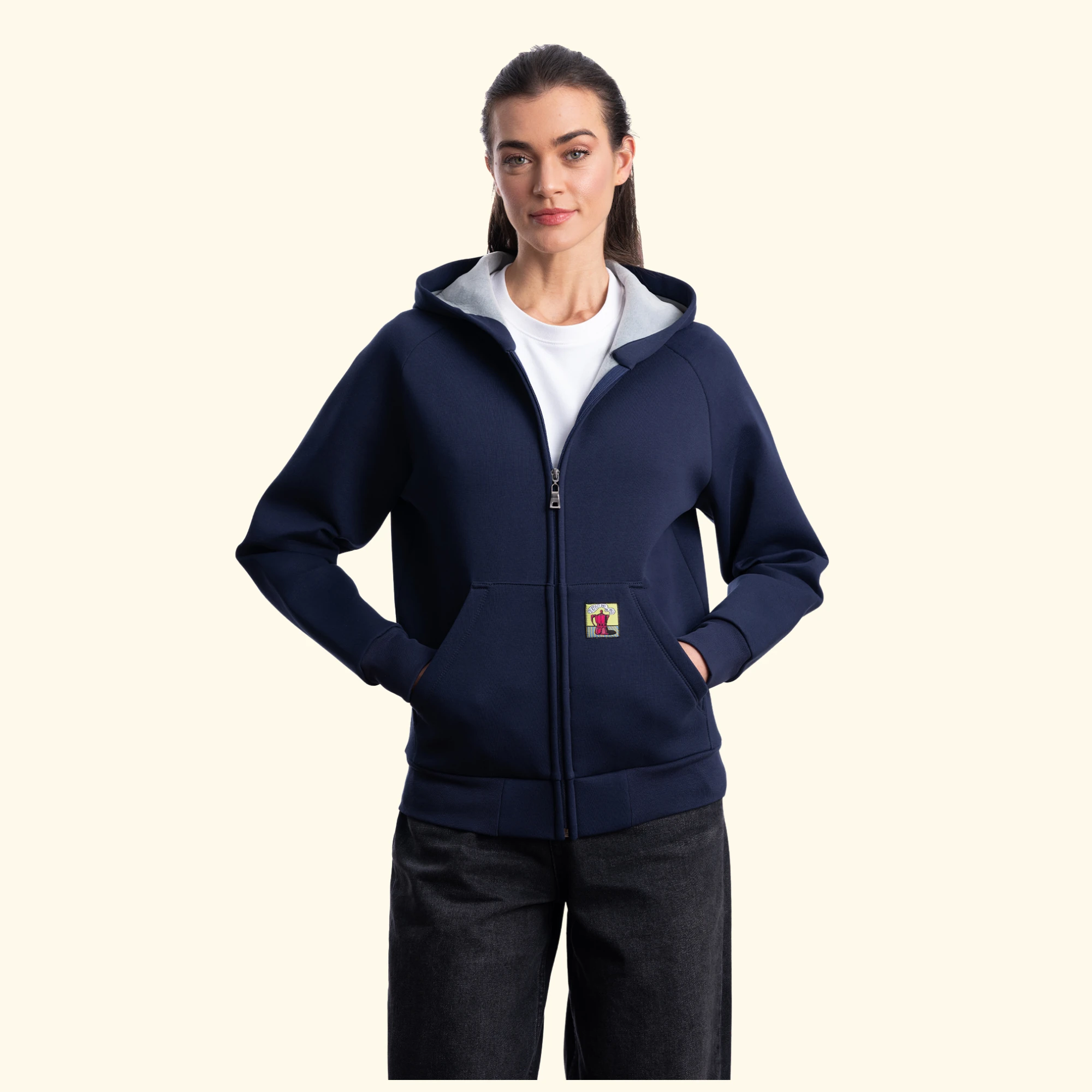 Flok Kapüşonlu Sweatshirt - Lacivert