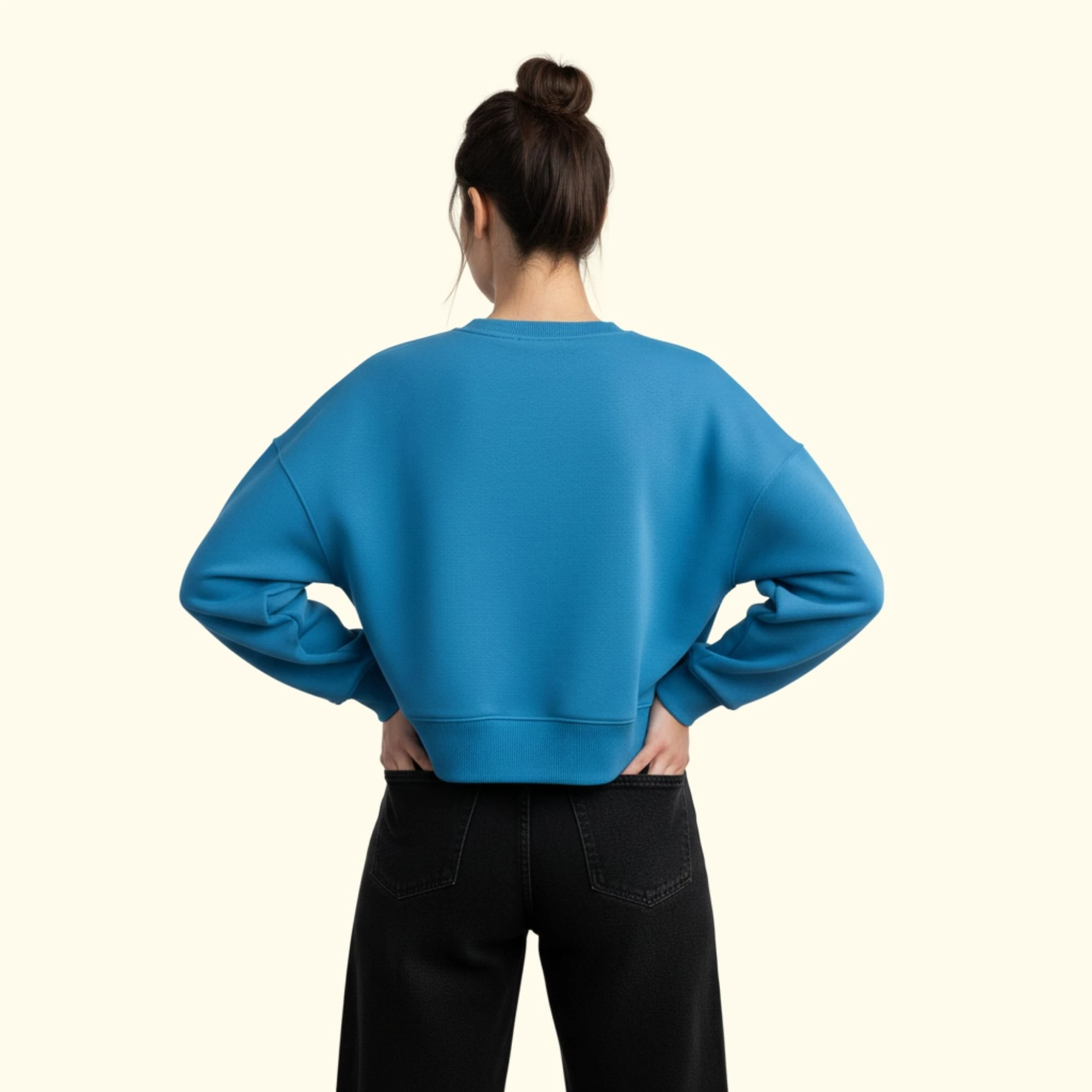 Darling Crop Oversize Nakış Detaylı Sweatshirt