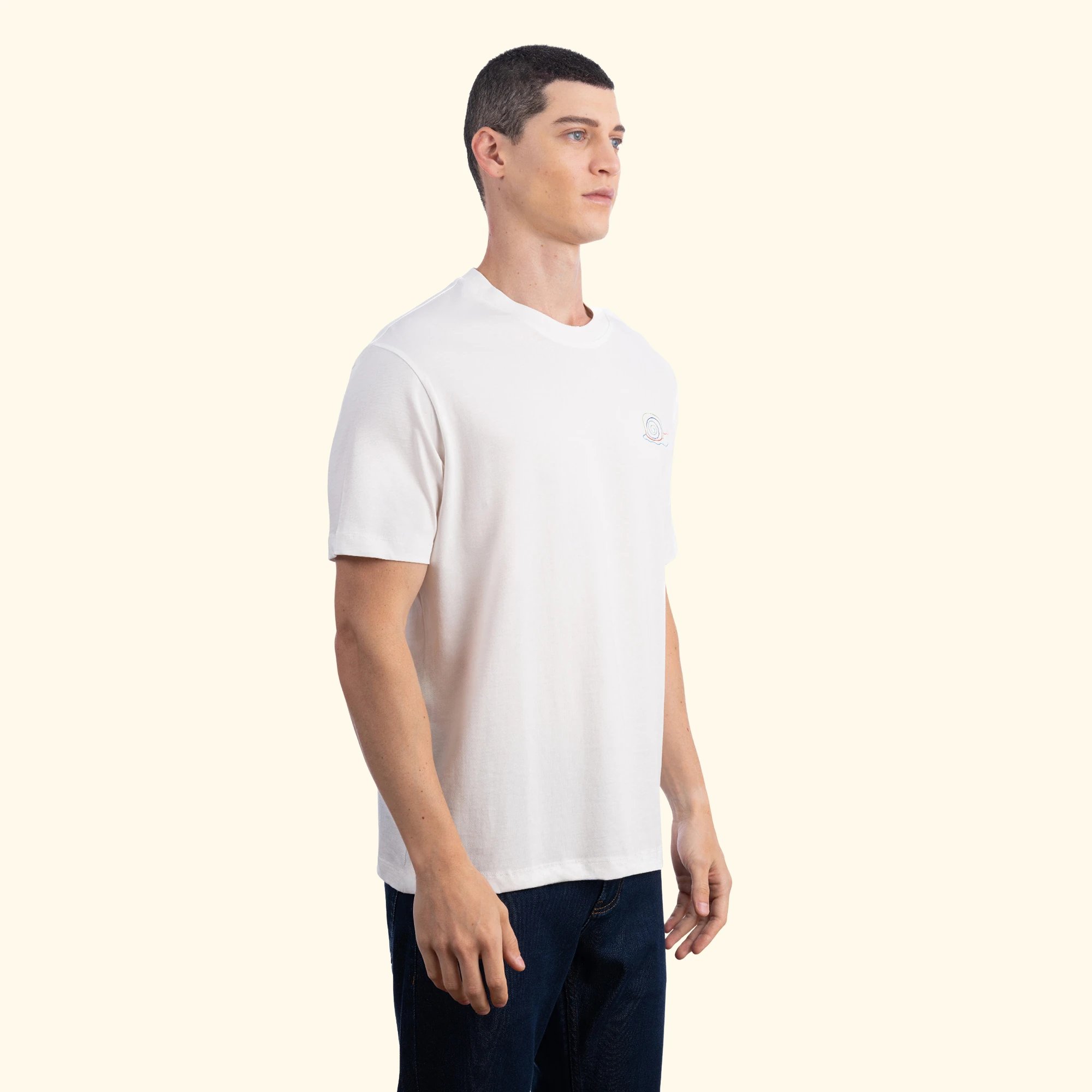 Snail Regular Ekru T-Shirt