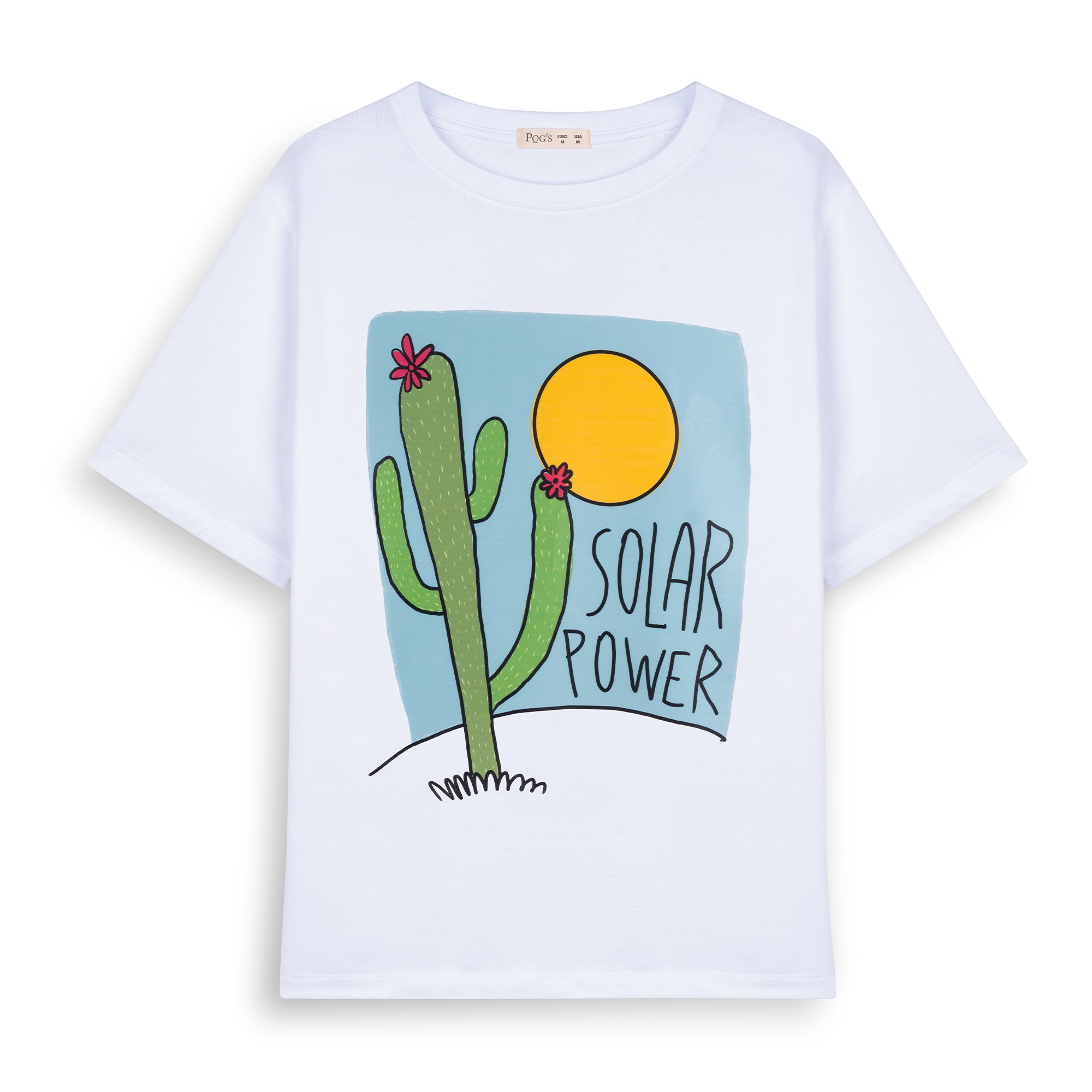Solar Power Overisize Beyaz T-Shirt