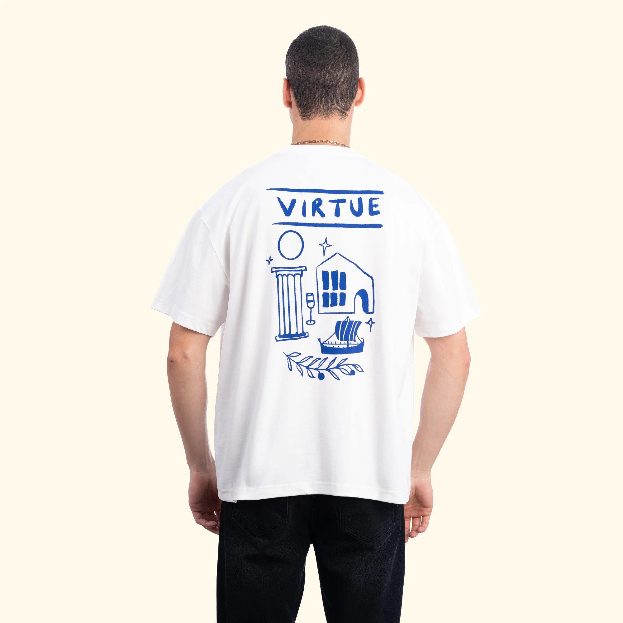 Greek King Size Ekru T-Shirt