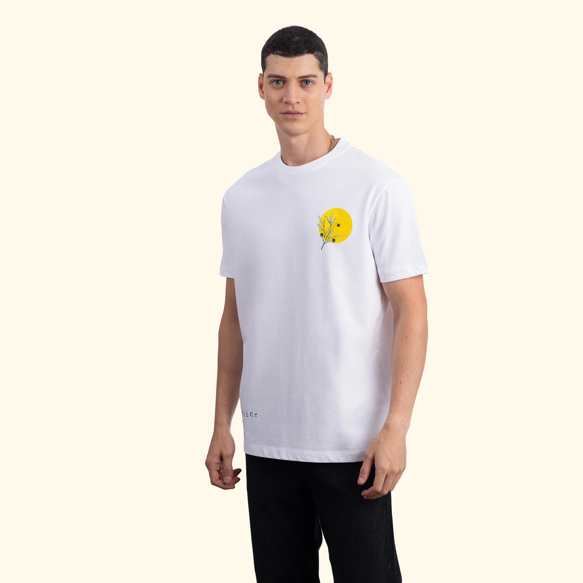 Olive Branch Regular Beyaz T-Shirt