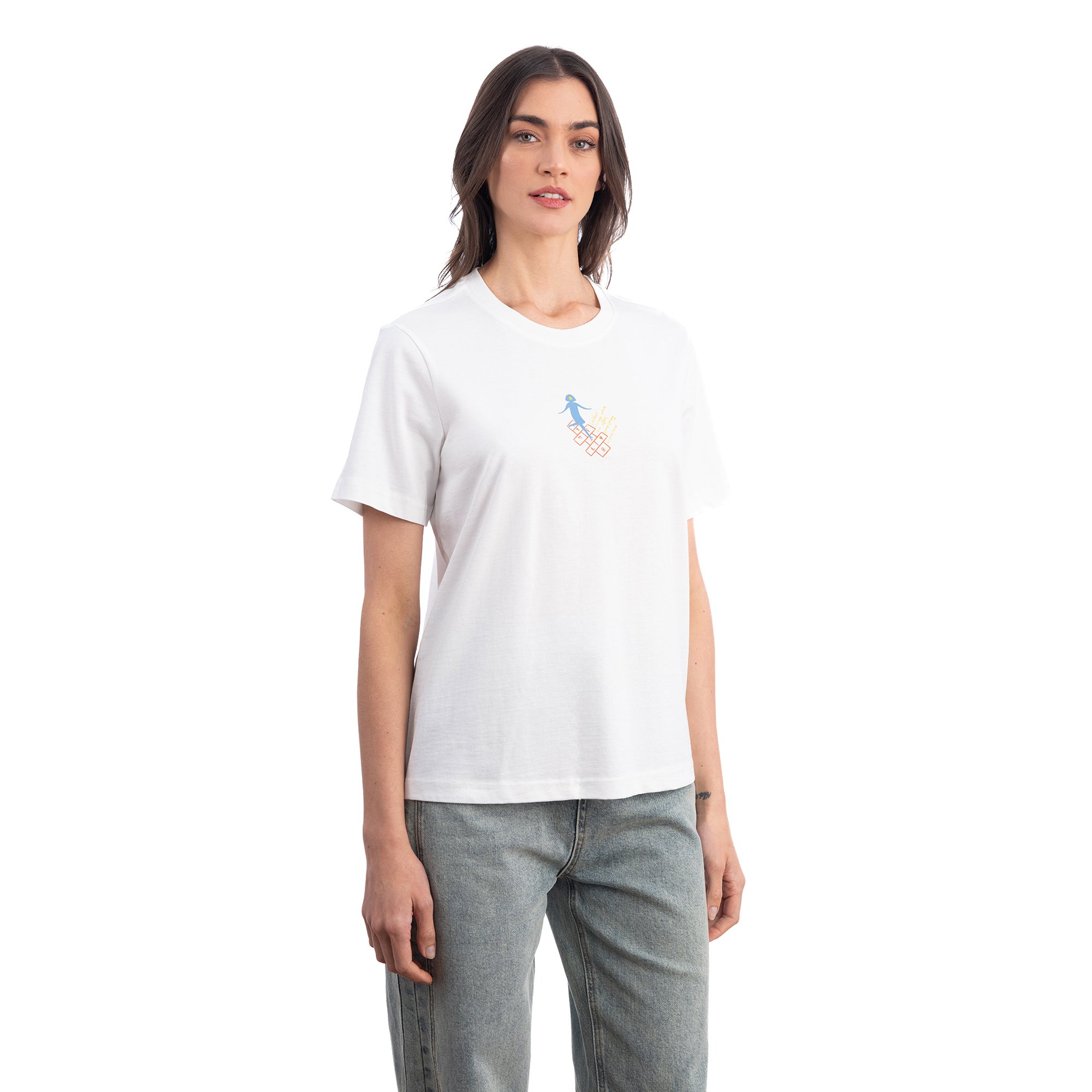 Lekeler Serisi Hophop Regular Ekru T-Shirt