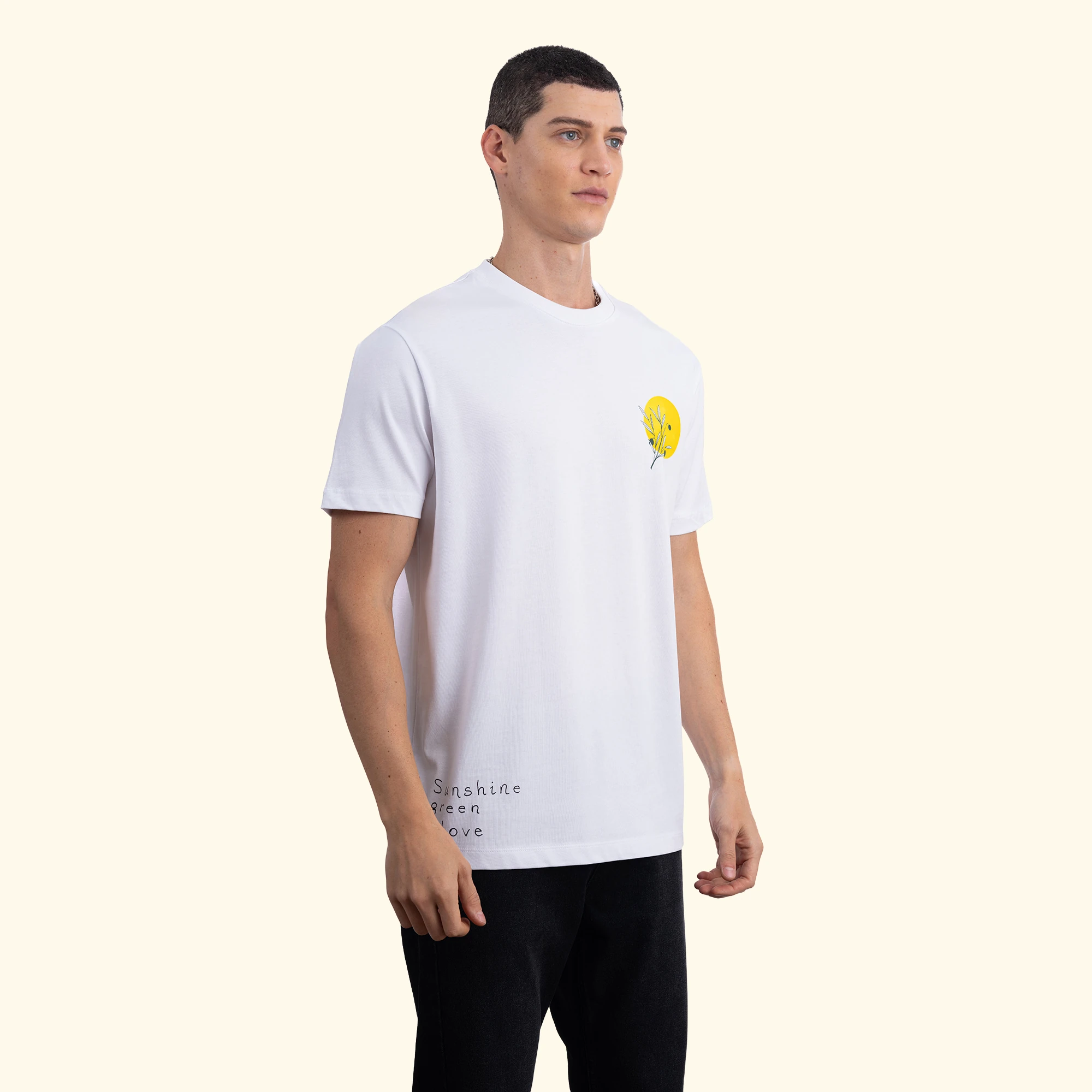 Olive Branch Regular Beyaz T-Shirt
