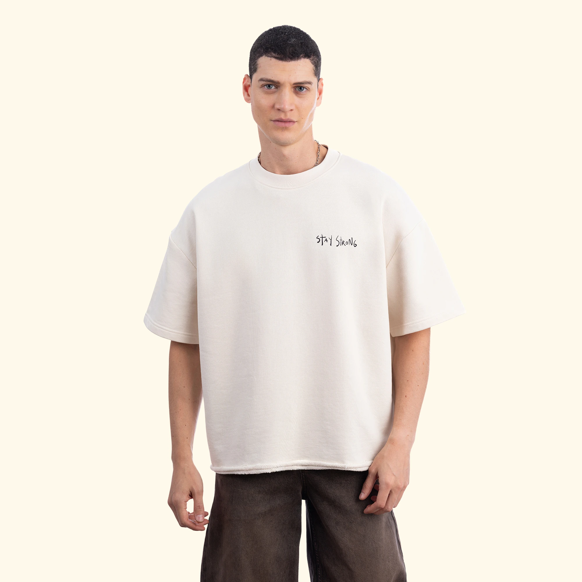 Strong Oversize Ekru T-Shirt