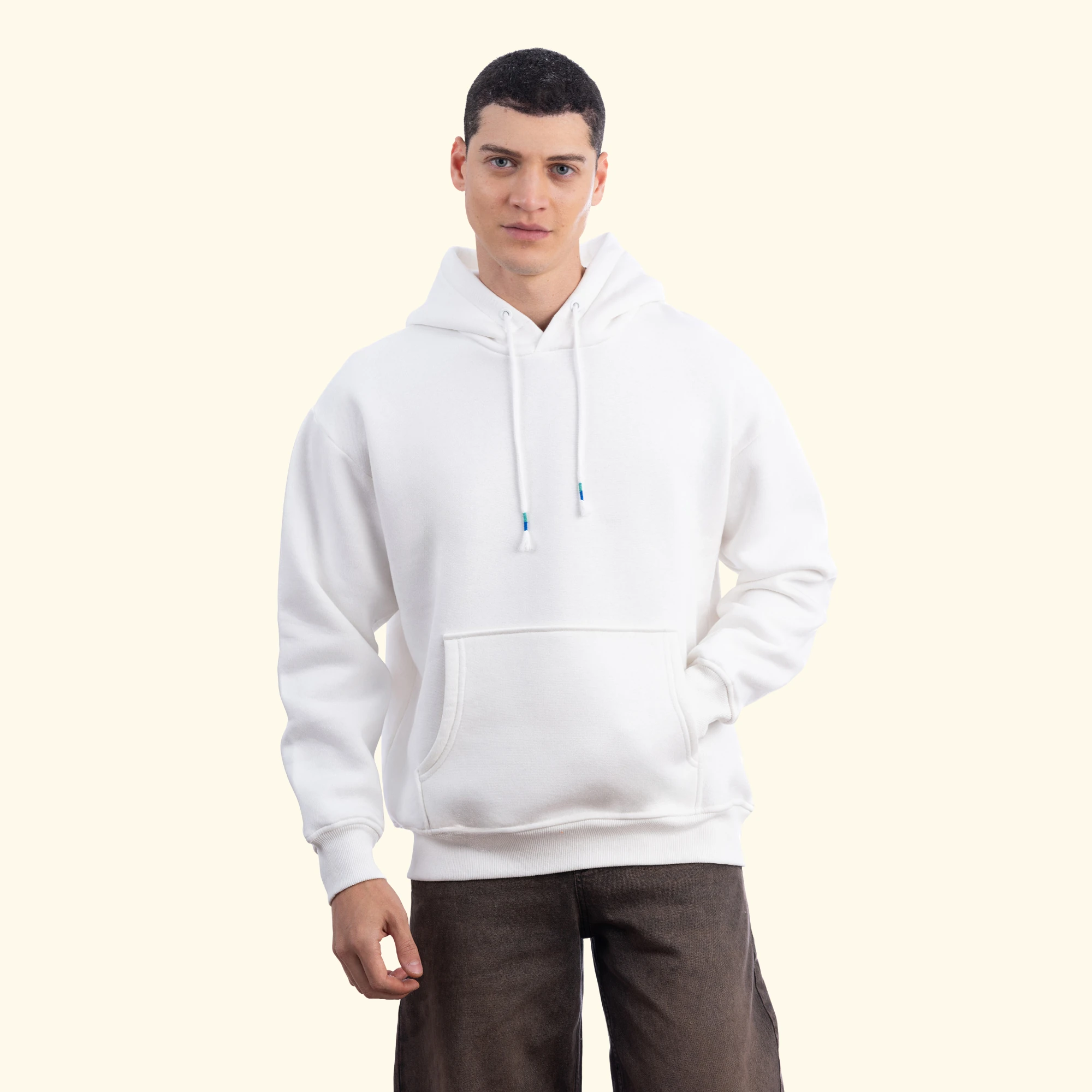 Kapşonlu Sweatshirt - Ekru