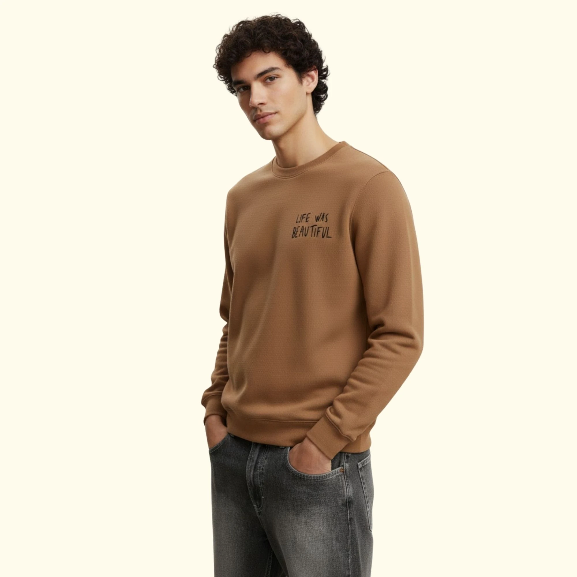 Life Regular Açık Kahve Sweatshirt