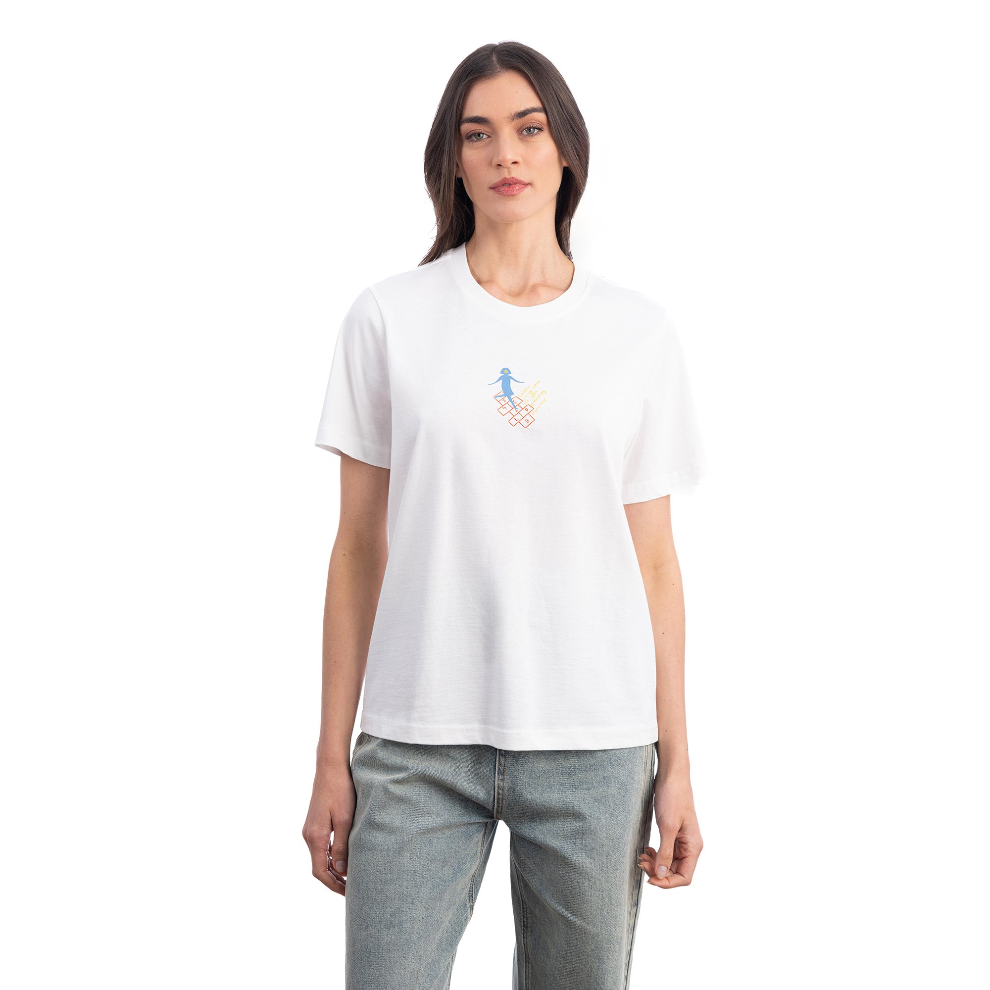 Lekeler Serisi Hophop Regular Ekru T-Shirt