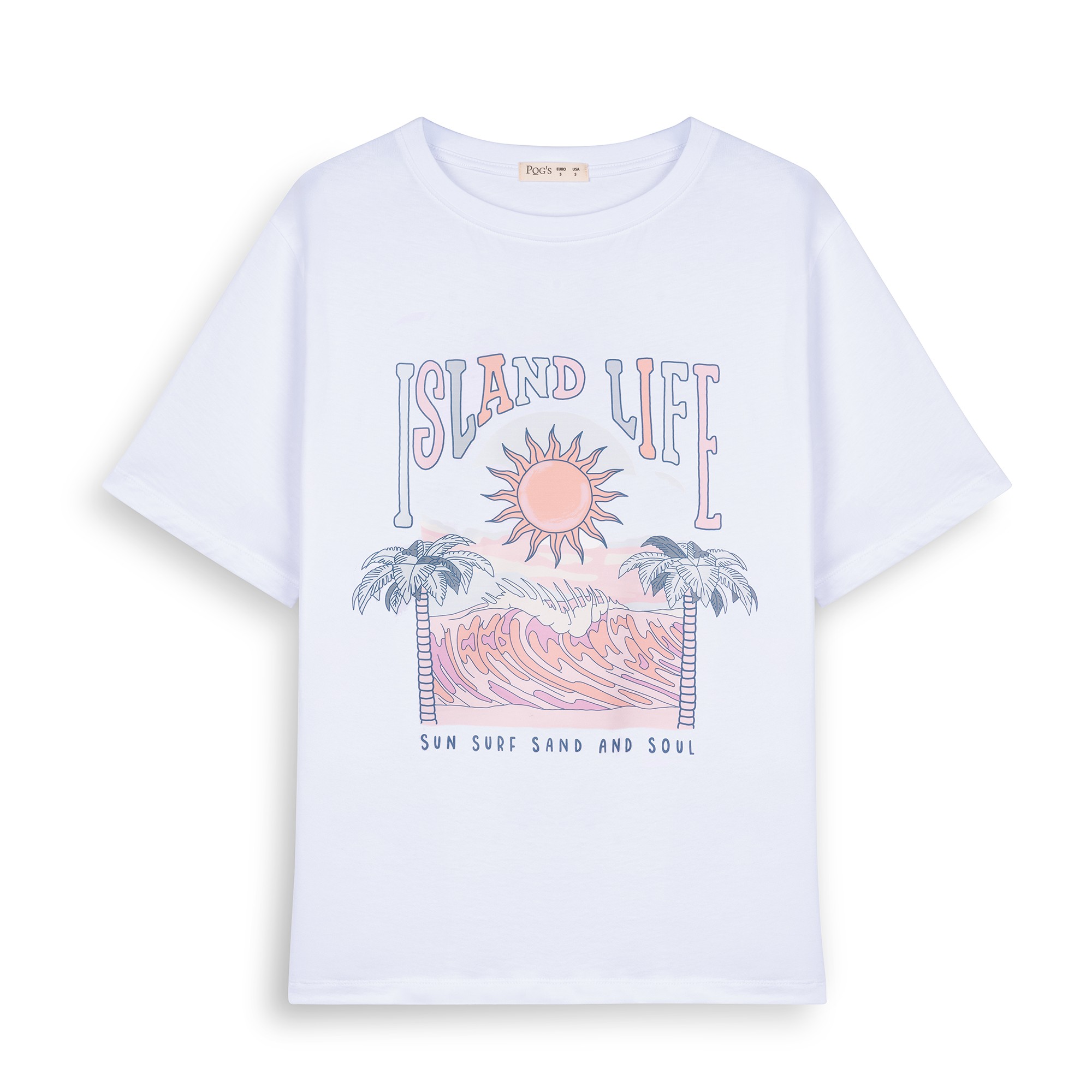 Island Life Overisize Beyaz T-Shirt