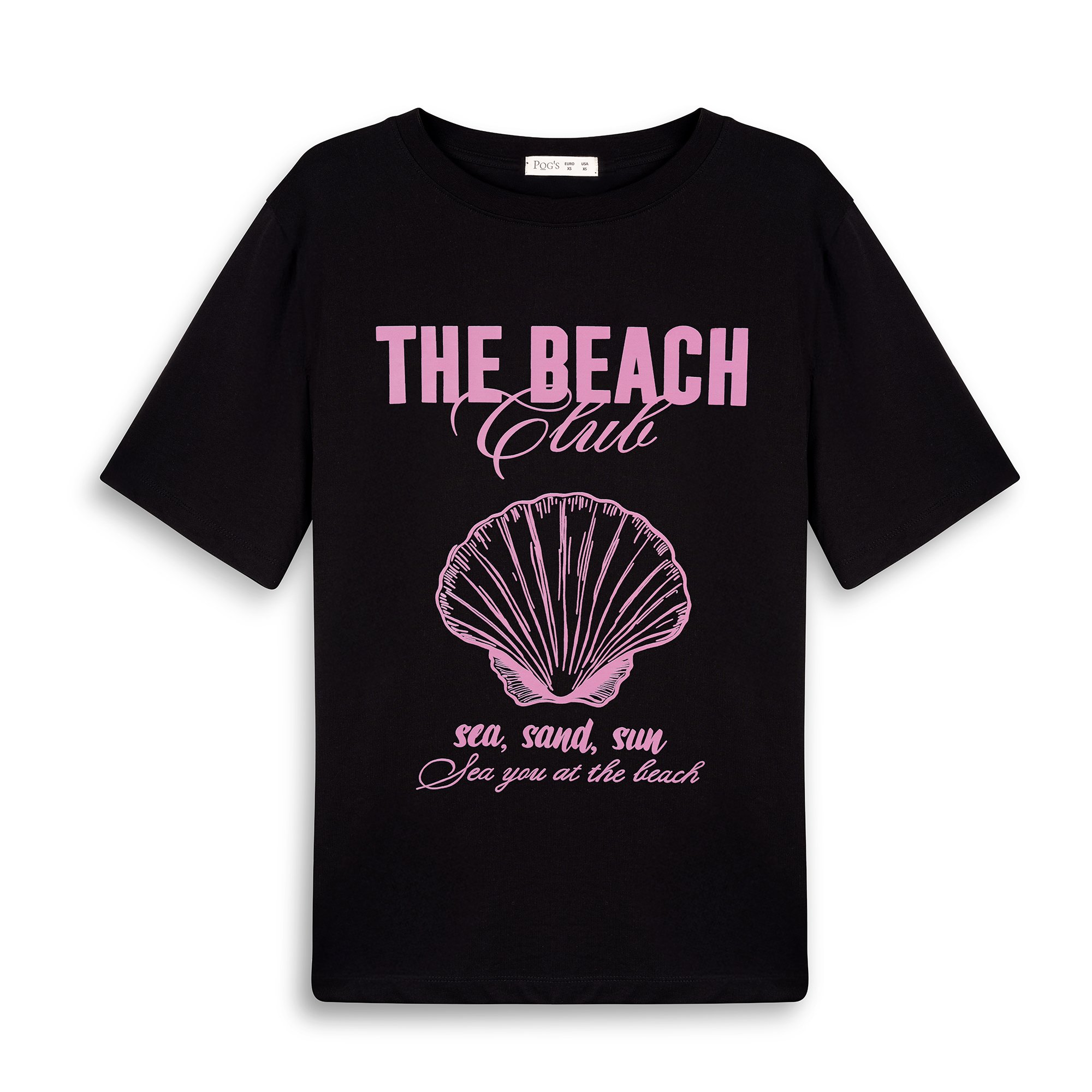 Beach Overisize Siyah T-Shirt