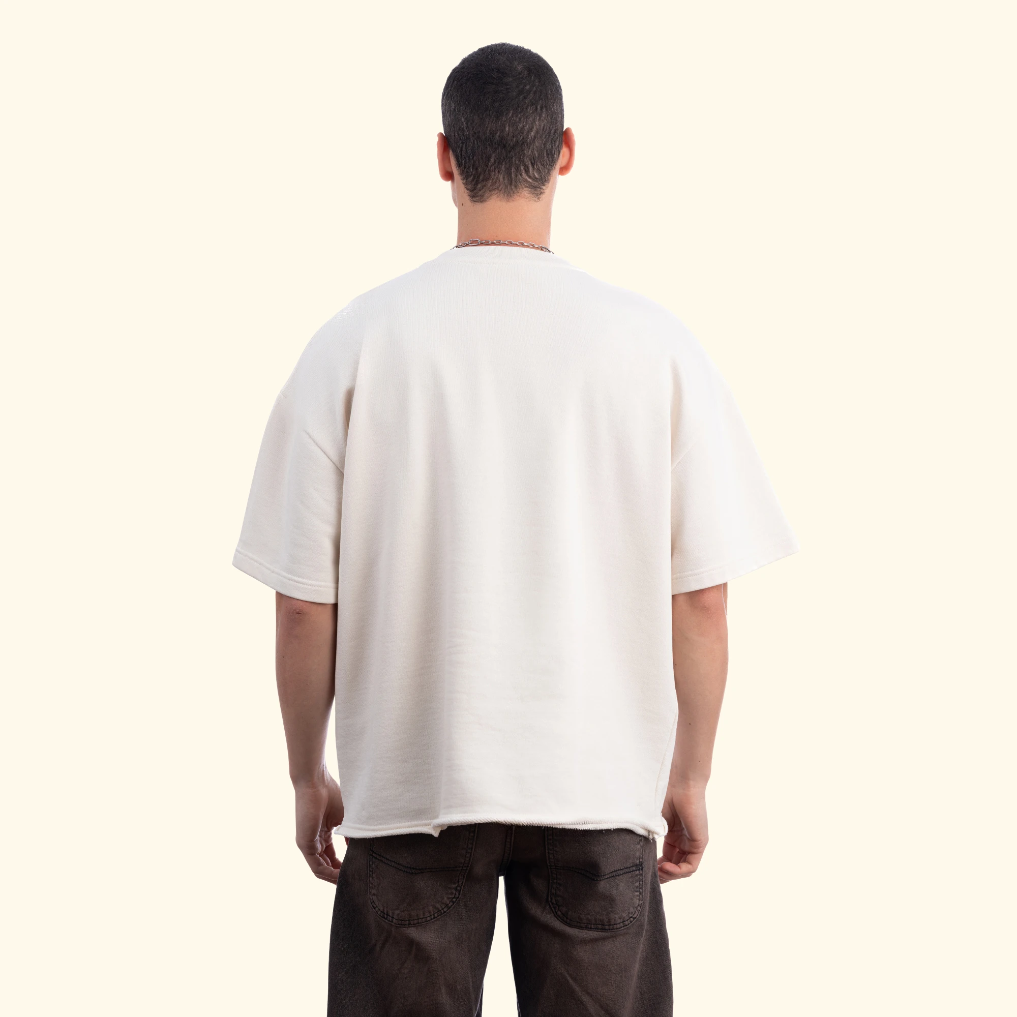 Lemon Nakış Oversize Ekru T-Shirt
