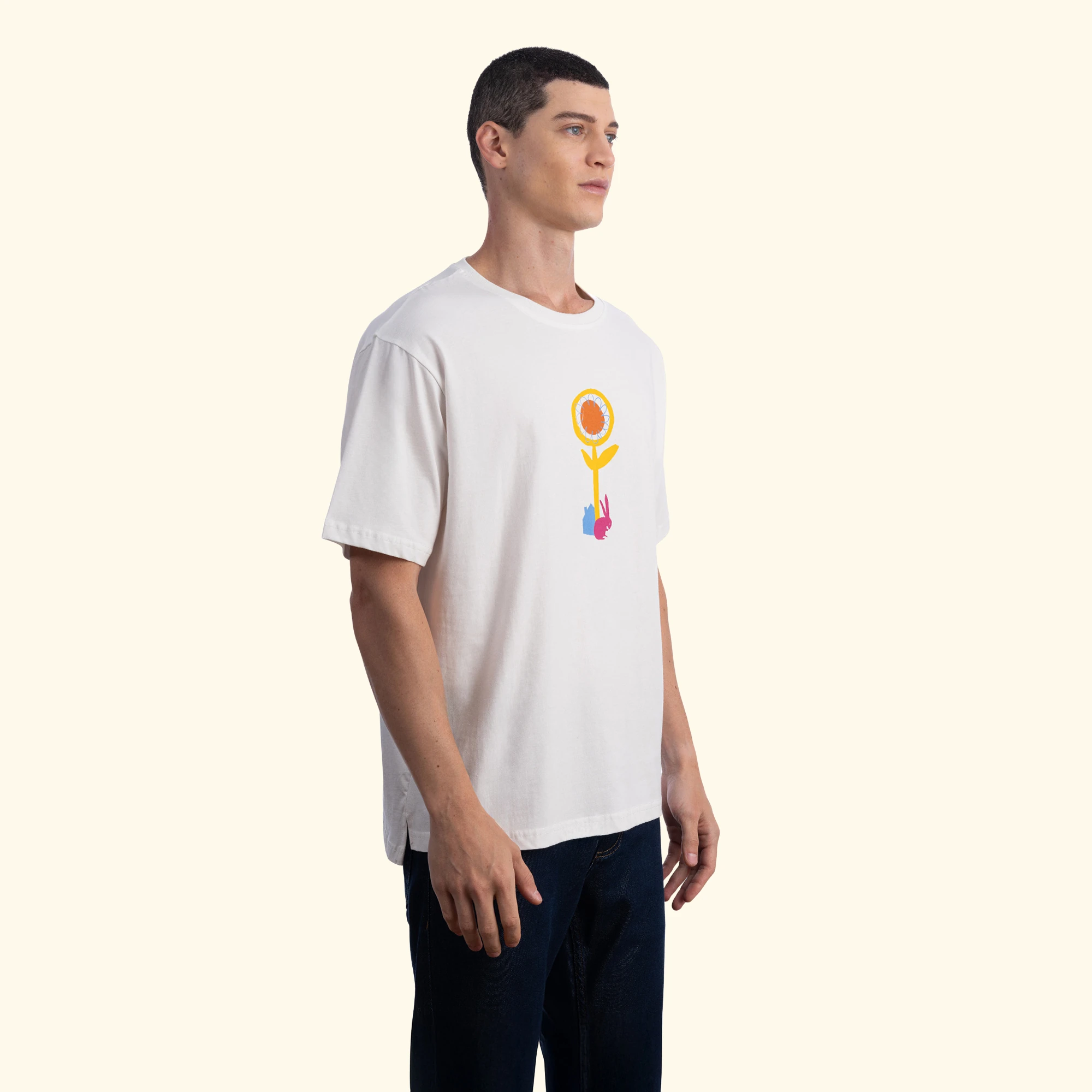 Rabbit Oversize Ekru T-Shirt
