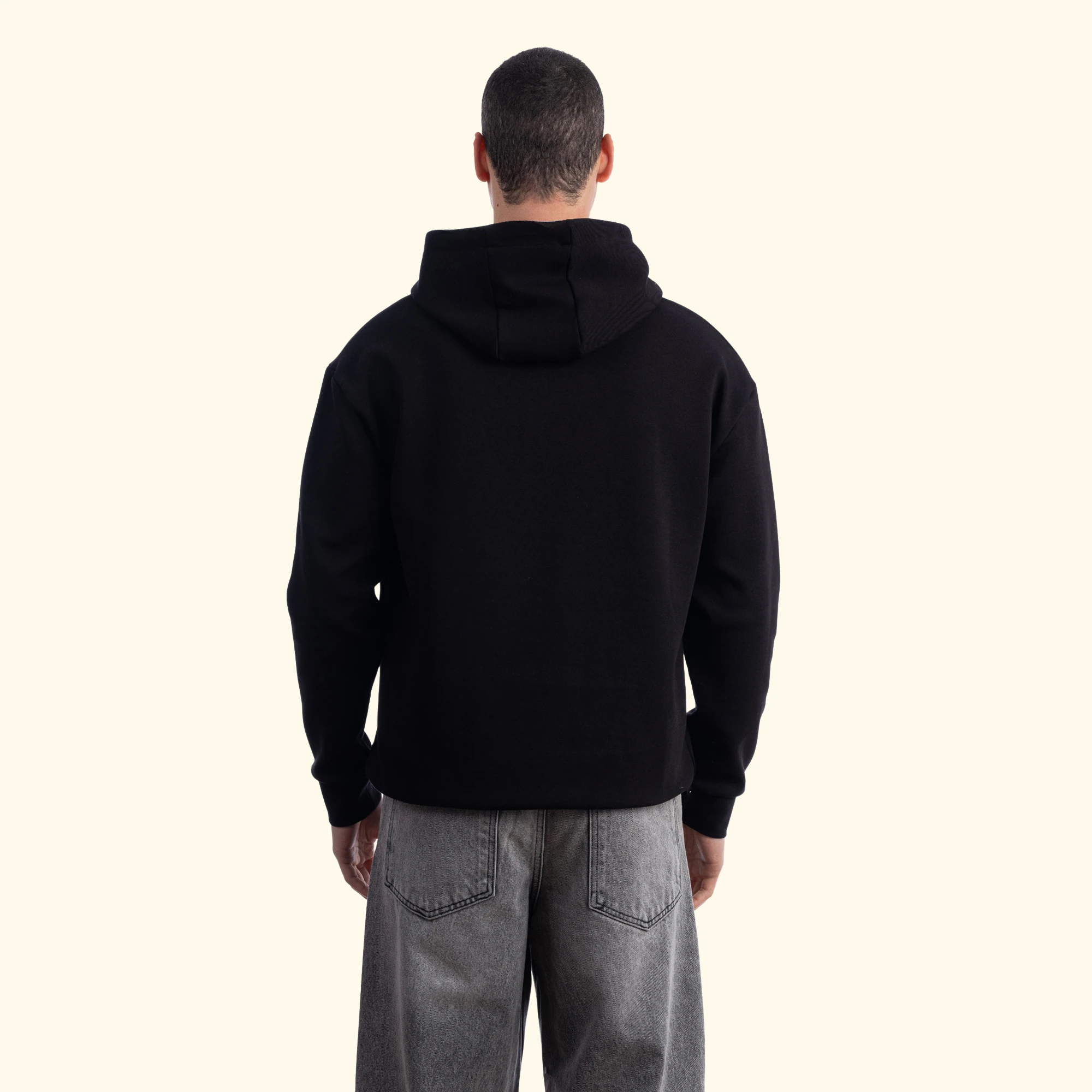 Elephant Kapüşonlu Siyah Sweatshirt