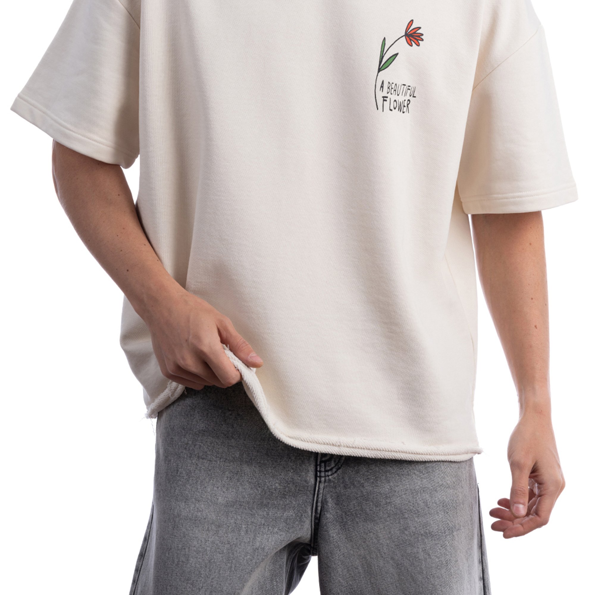 Beautiful Overisize Ekru T-Shirt
