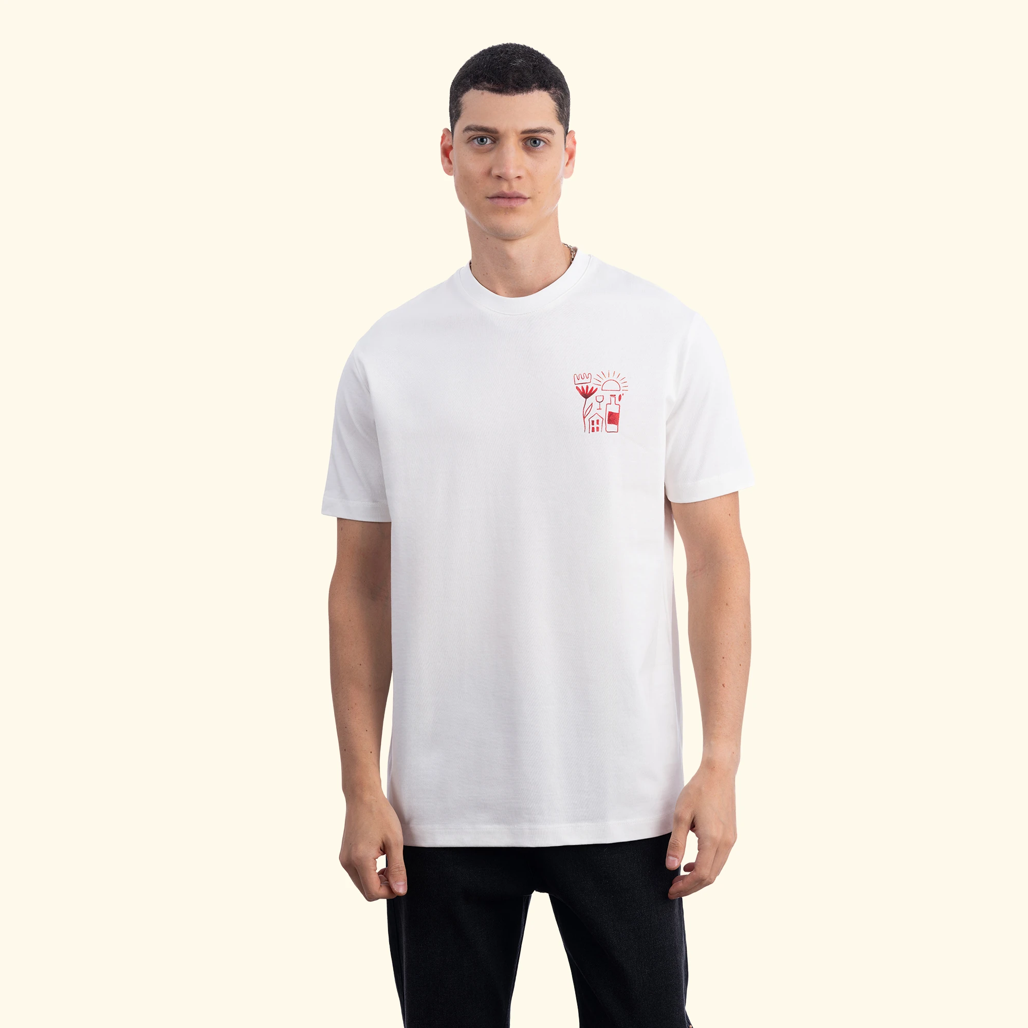 Crown Regular Ekru T-Shirt