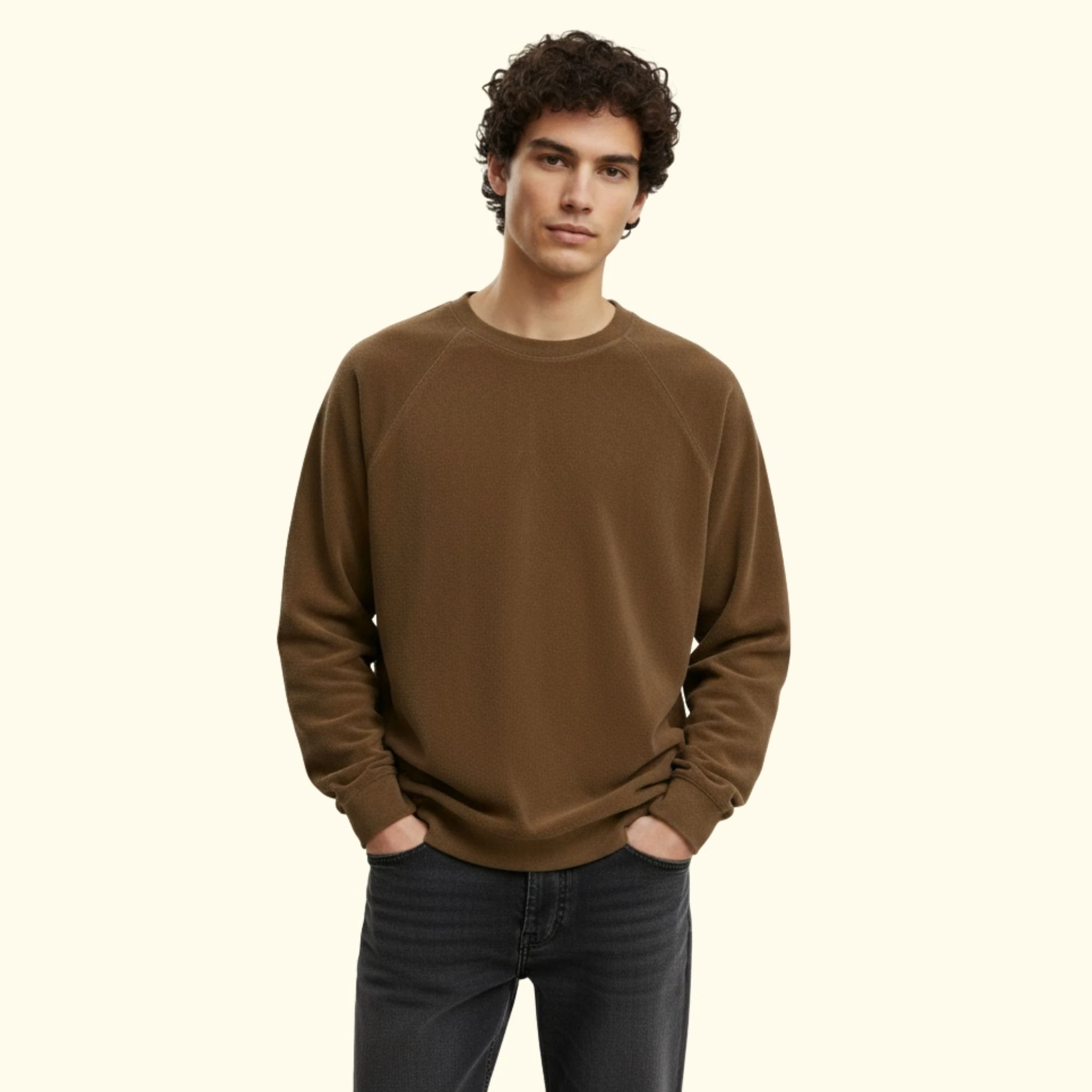 Havlu Regular SweatShirt - Kahve