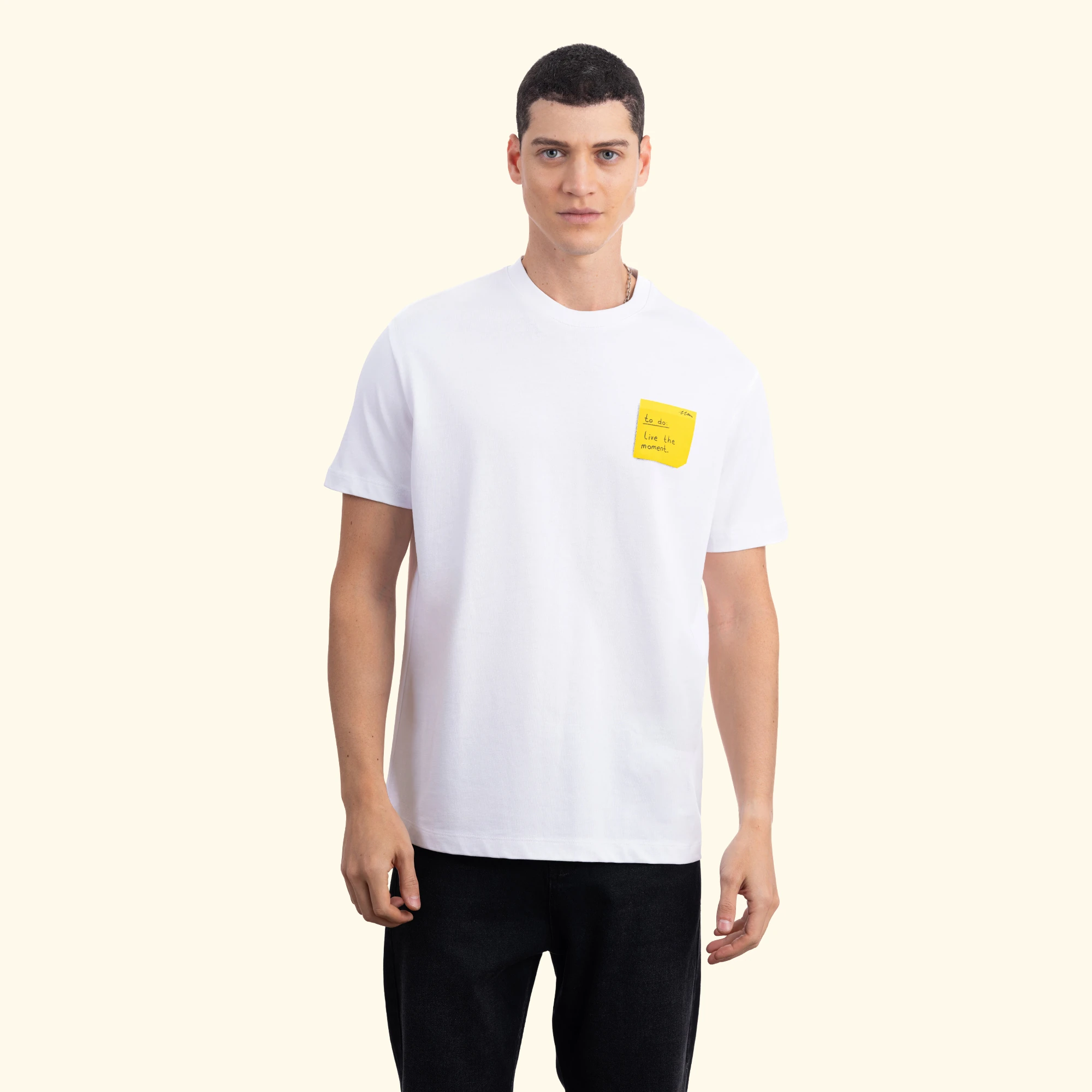 Post-İt Regular Beyaz T-Shirt