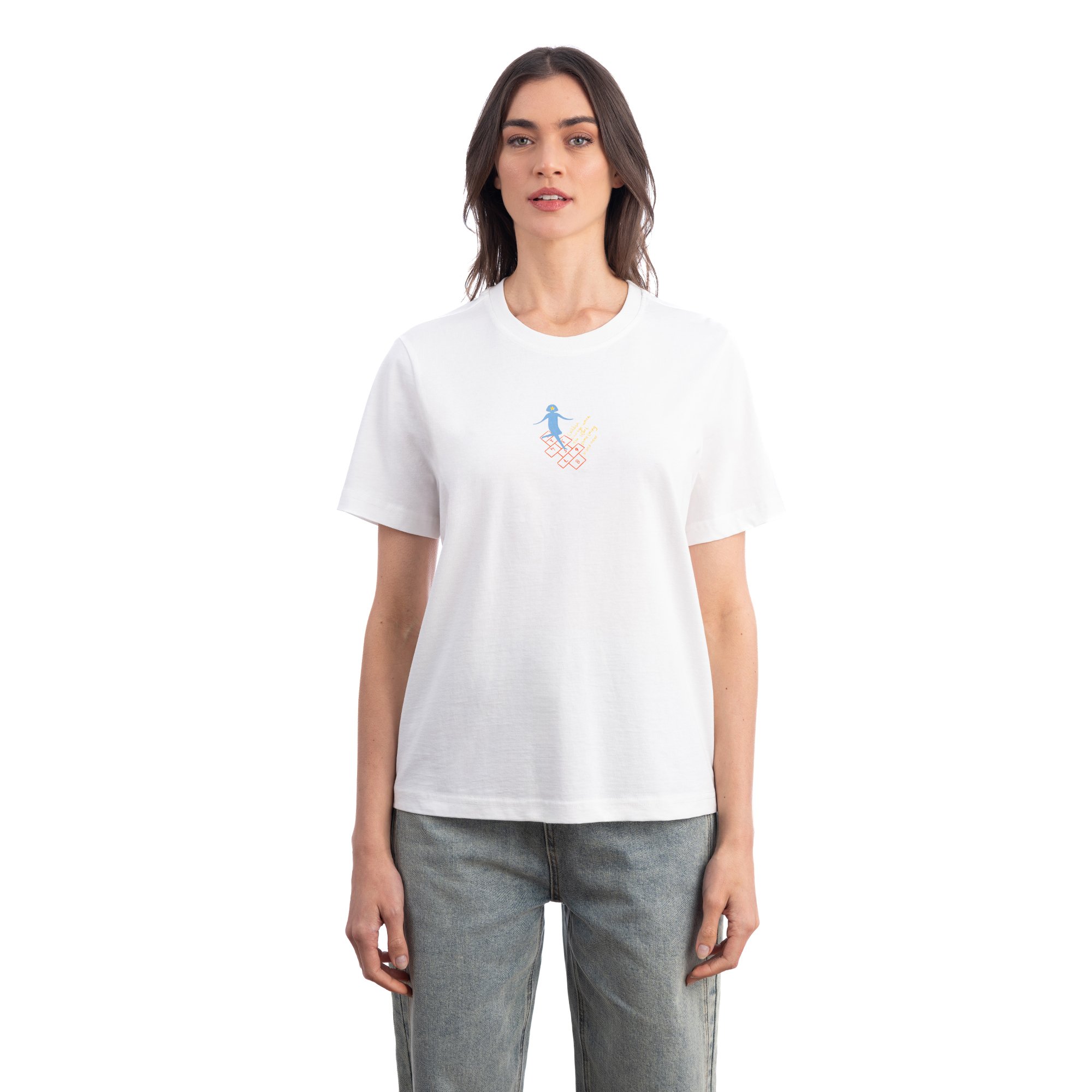 Lekeler Serisi Hophop Regular Ekru T-Shirt