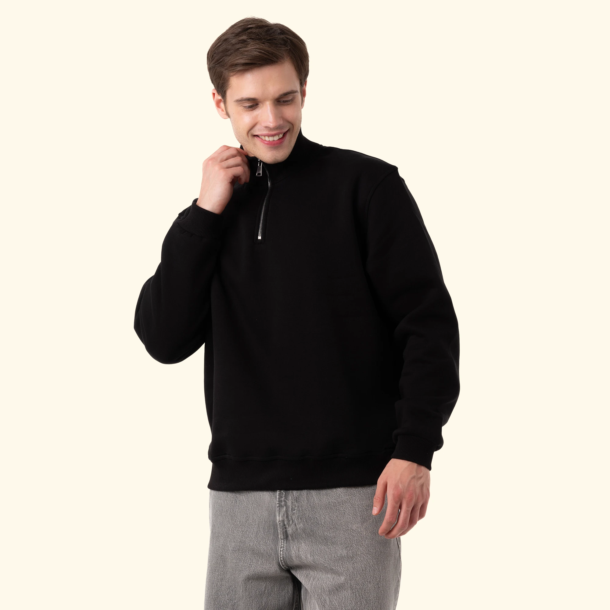 Yarım Fermuarlı Sweatshirt