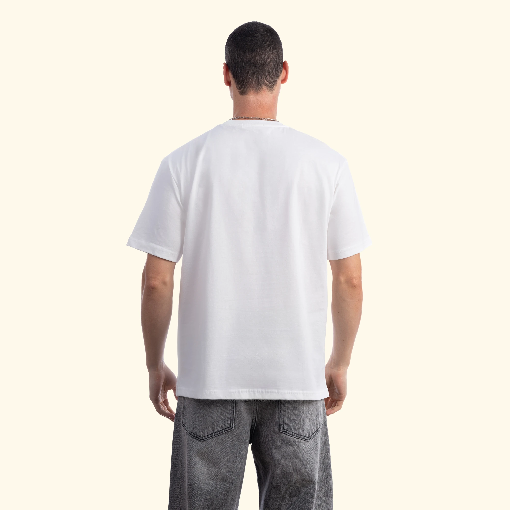 Butterfly Oversize Ekru T-Shirt