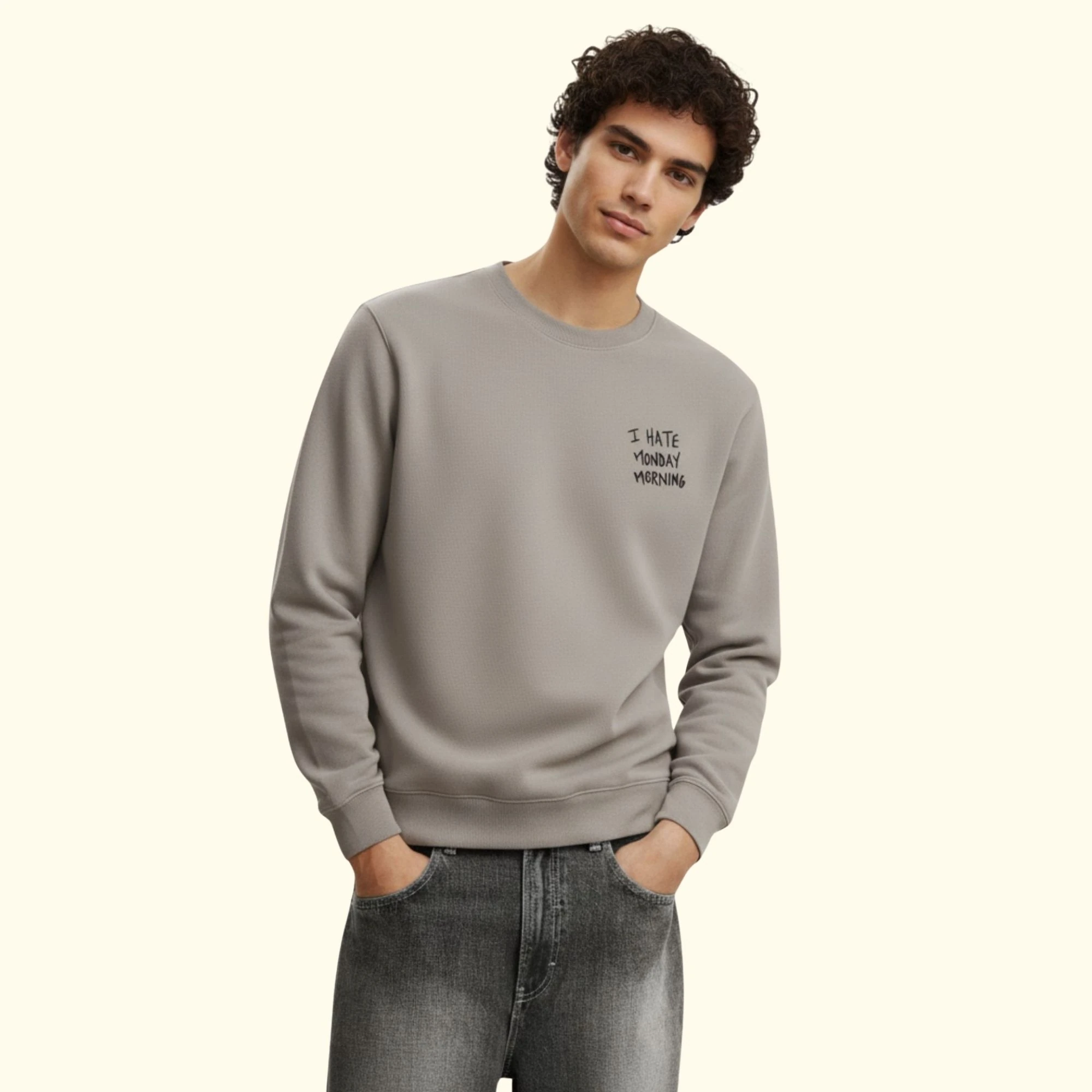 Rooster Emprime Regular Gri Sweatshirt