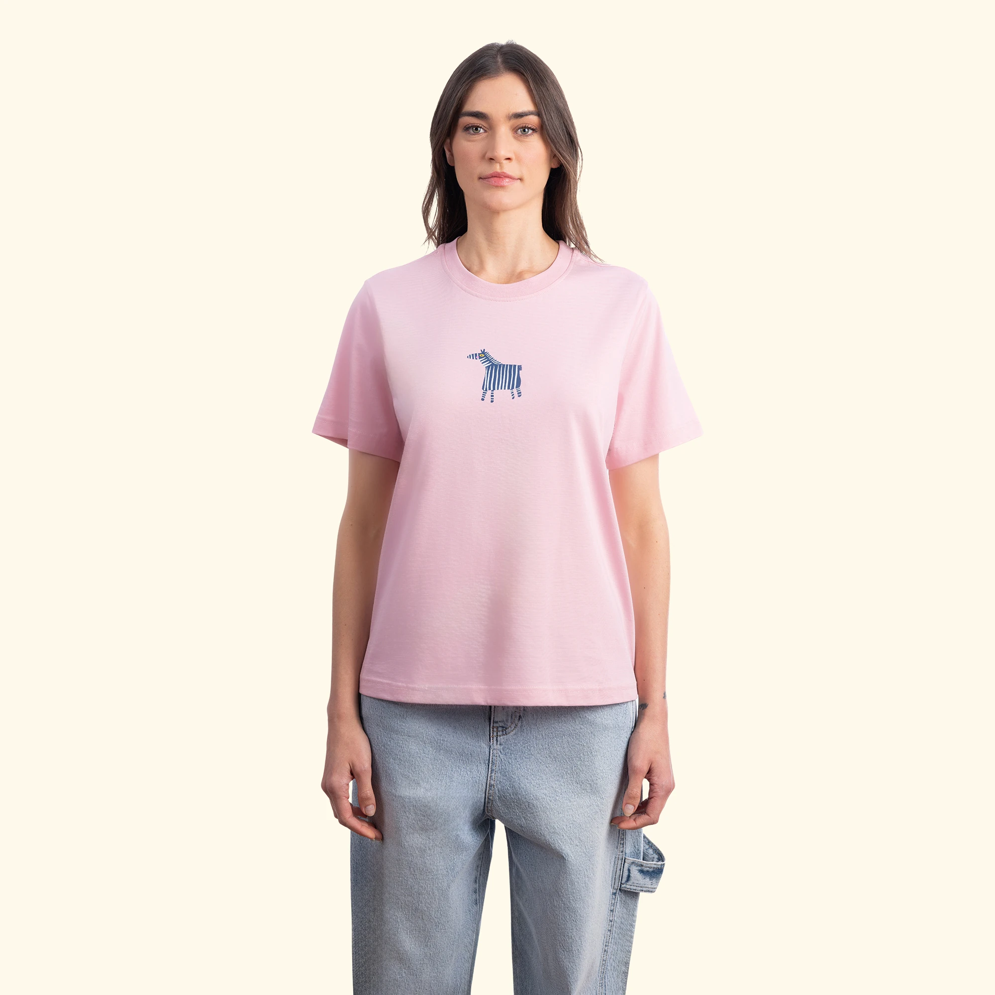Zebra Regular Pembe T-Shirt