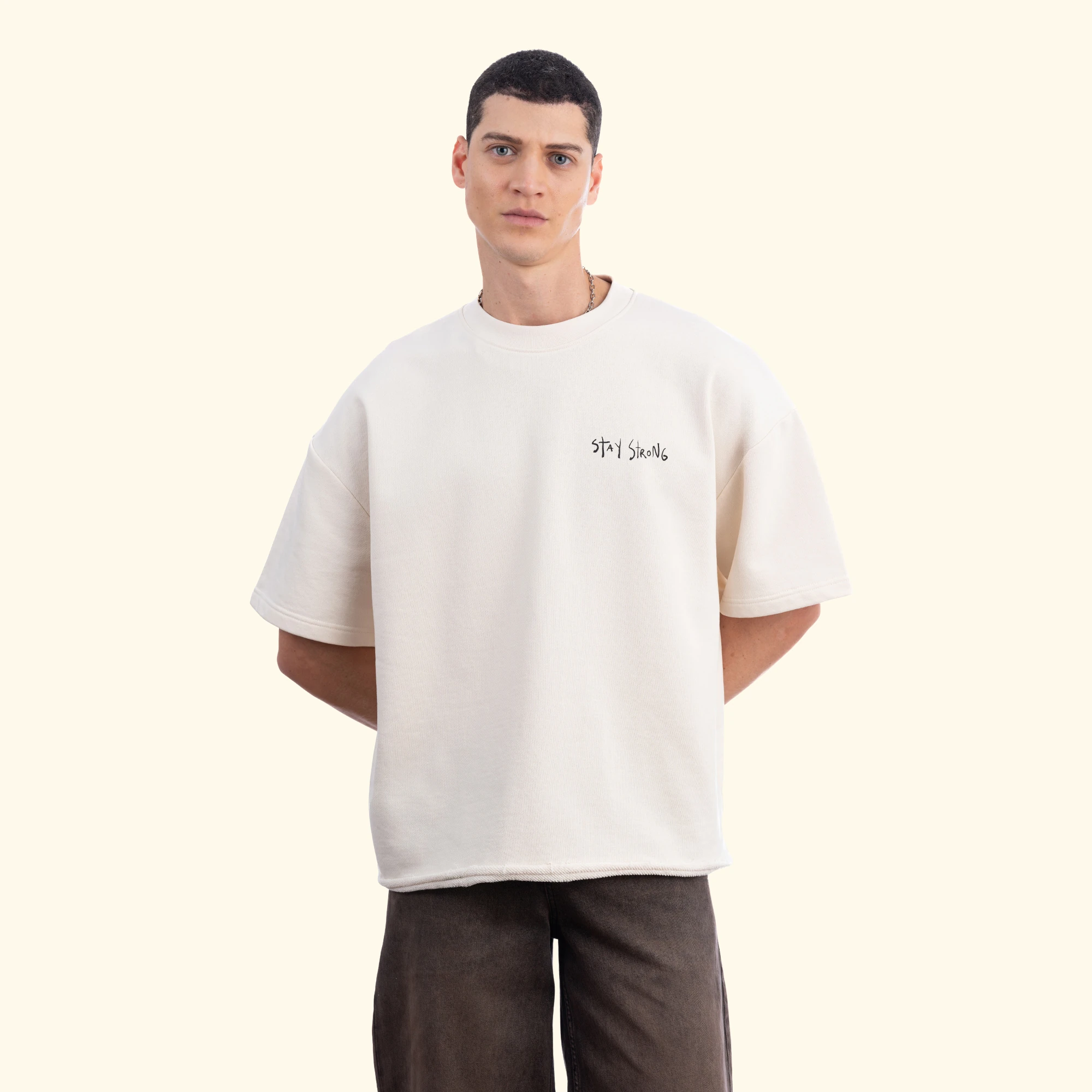 Strong Oversize Ekru T-Shirt
