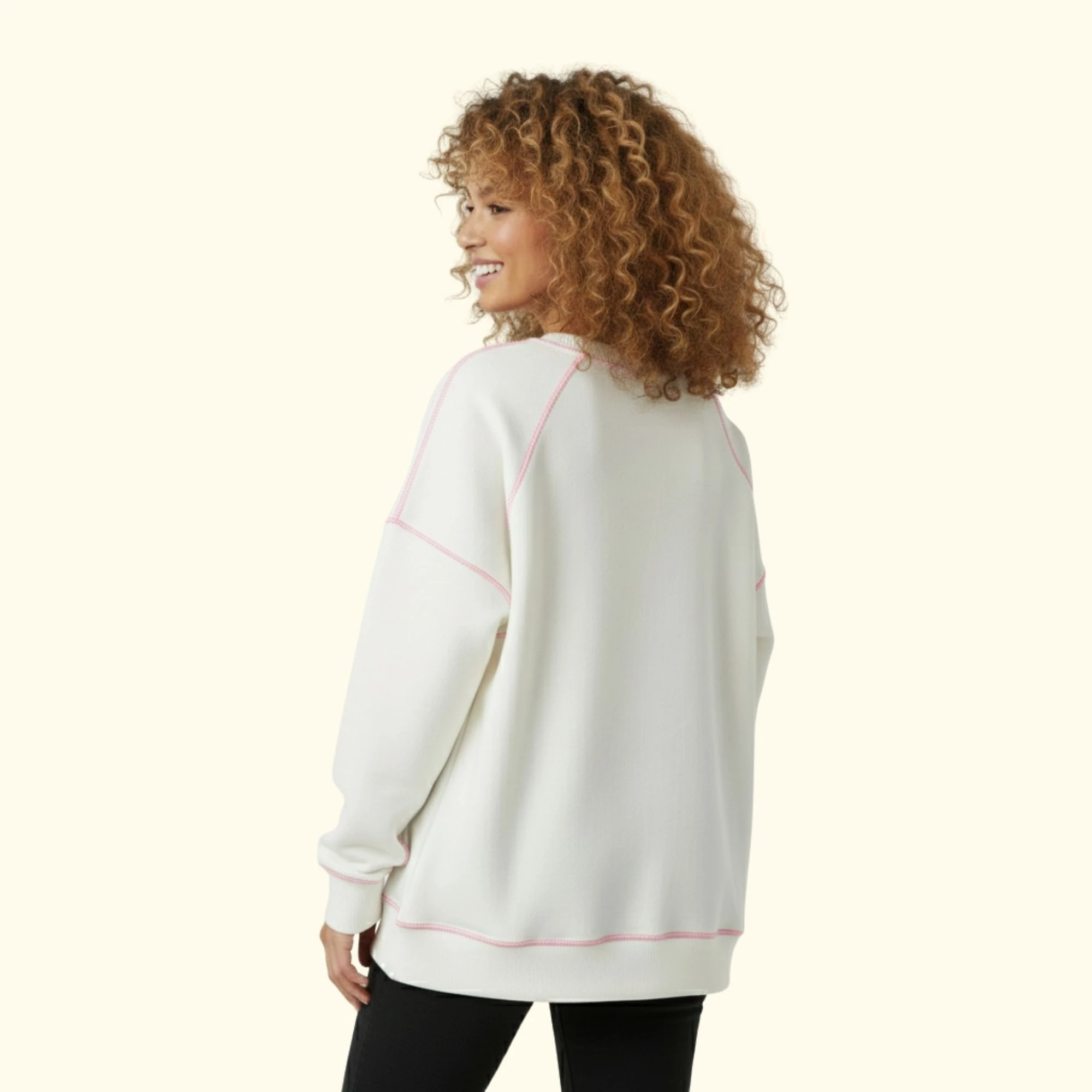 Basic Dikişli Oversize Sweatshirt