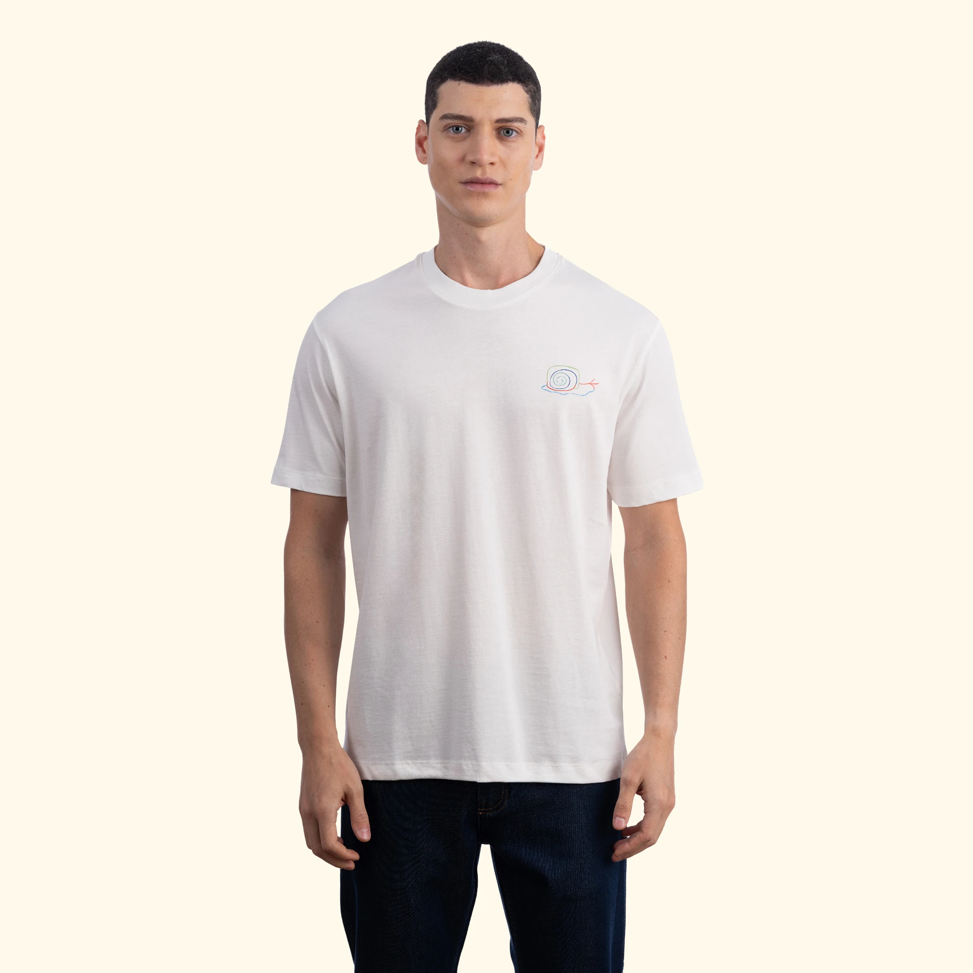 Snail Regular Ekru T-Shirt