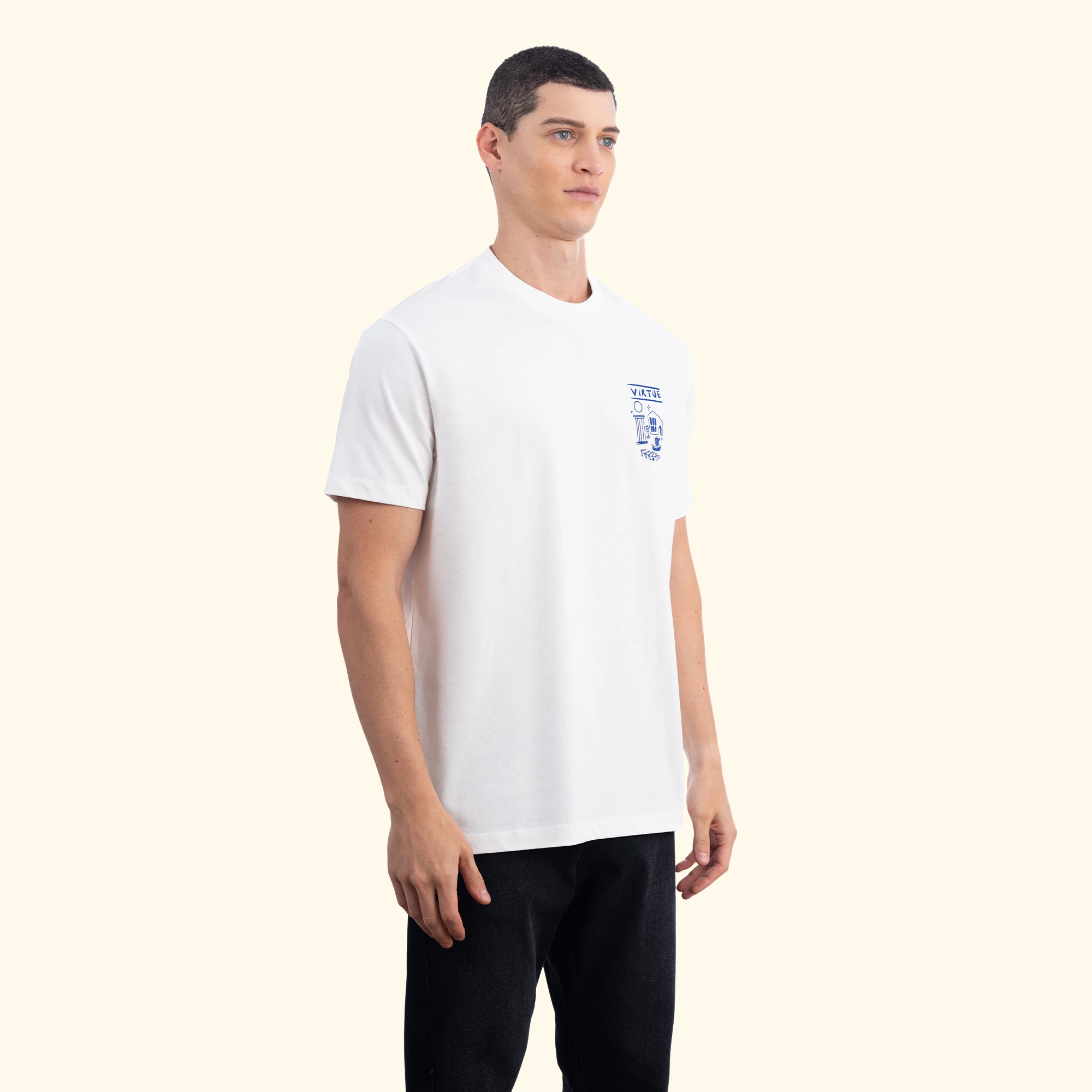 Greek Regular Ekru T-Shirt